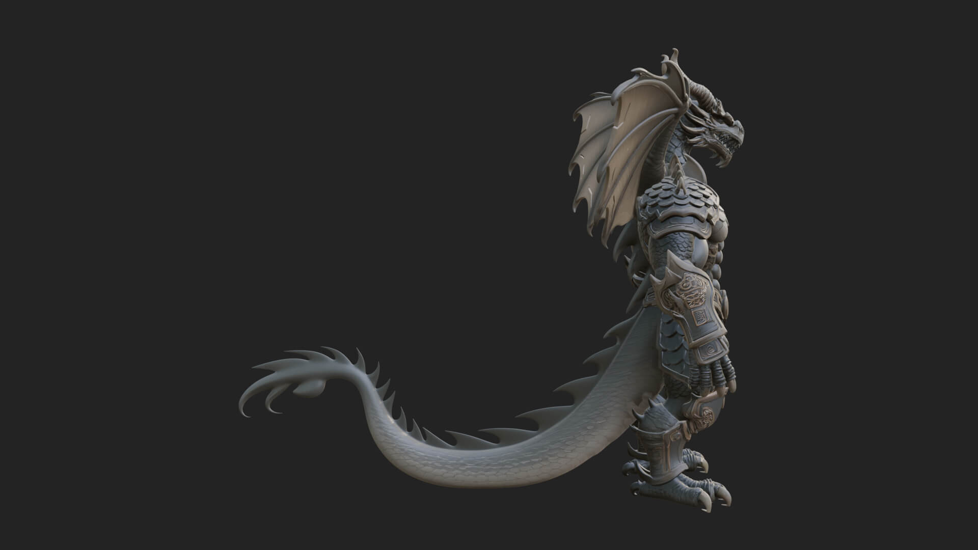 Winged Dragon Statue Design 13 3D Print Model 3D Model