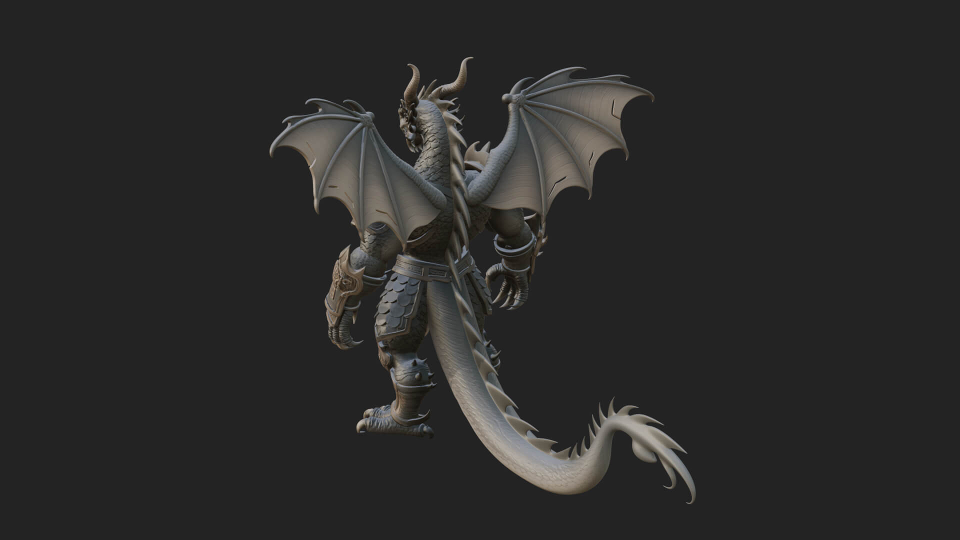 Winged Dragon Statue Design 13 3D Print Model 3D Model