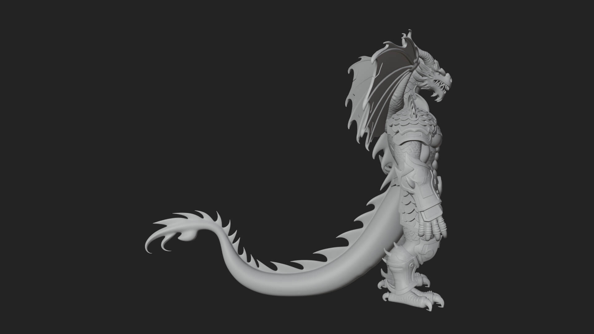 Winged Dragon Statue Design 13 3D Print Model 3D Model