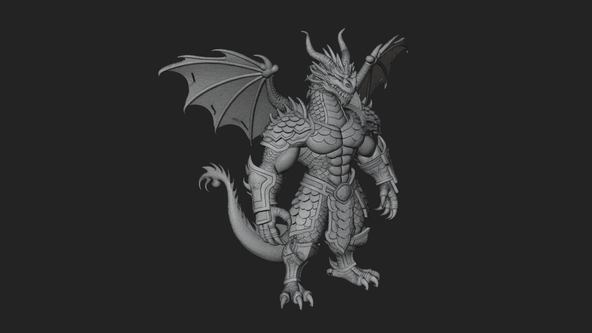 Winged Dragon Statue Design 13 3D Print Model 3D Model
