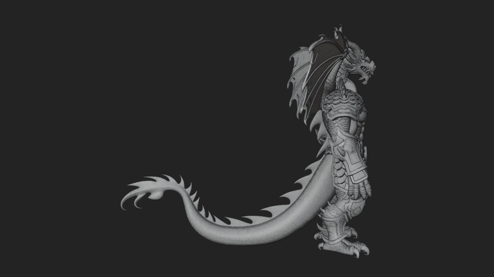 Winged Dragon Statue Design 13 3D Print Model 3D Model