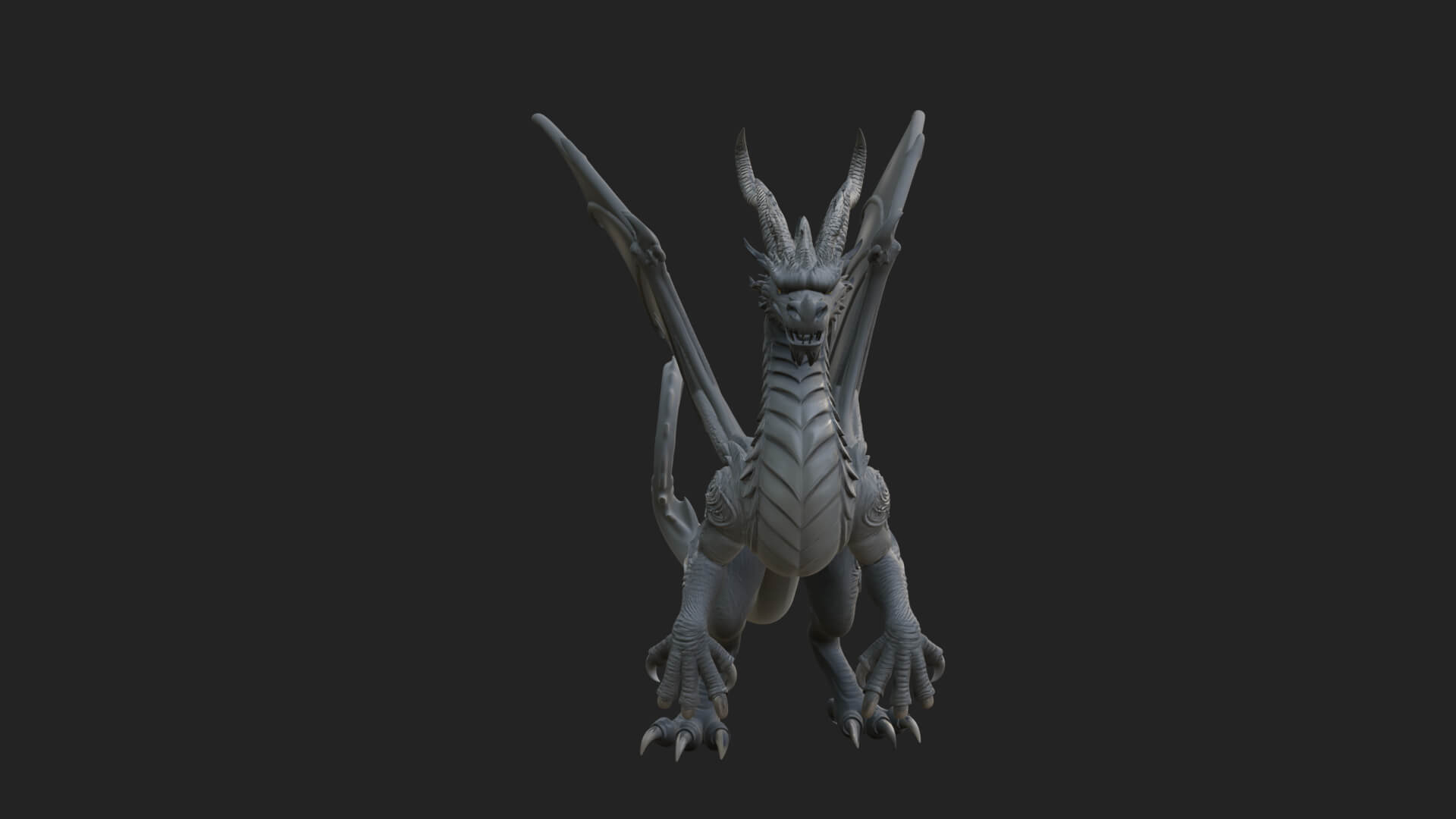 Winged Dragon Statue Design 14 3D Print Model 3D Model