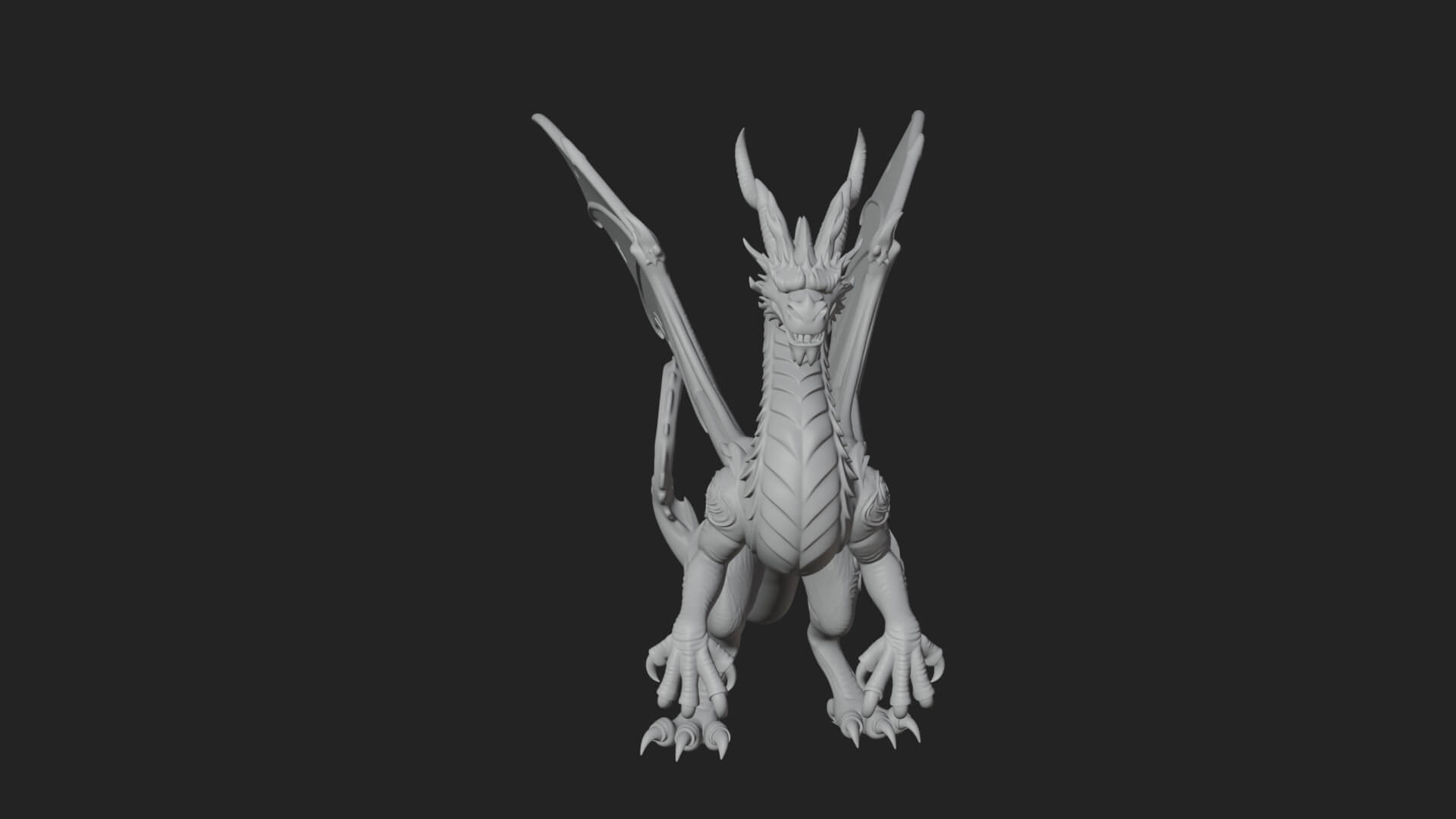 Winged Dragon Statue Design 14 3D Print Model 3D Model