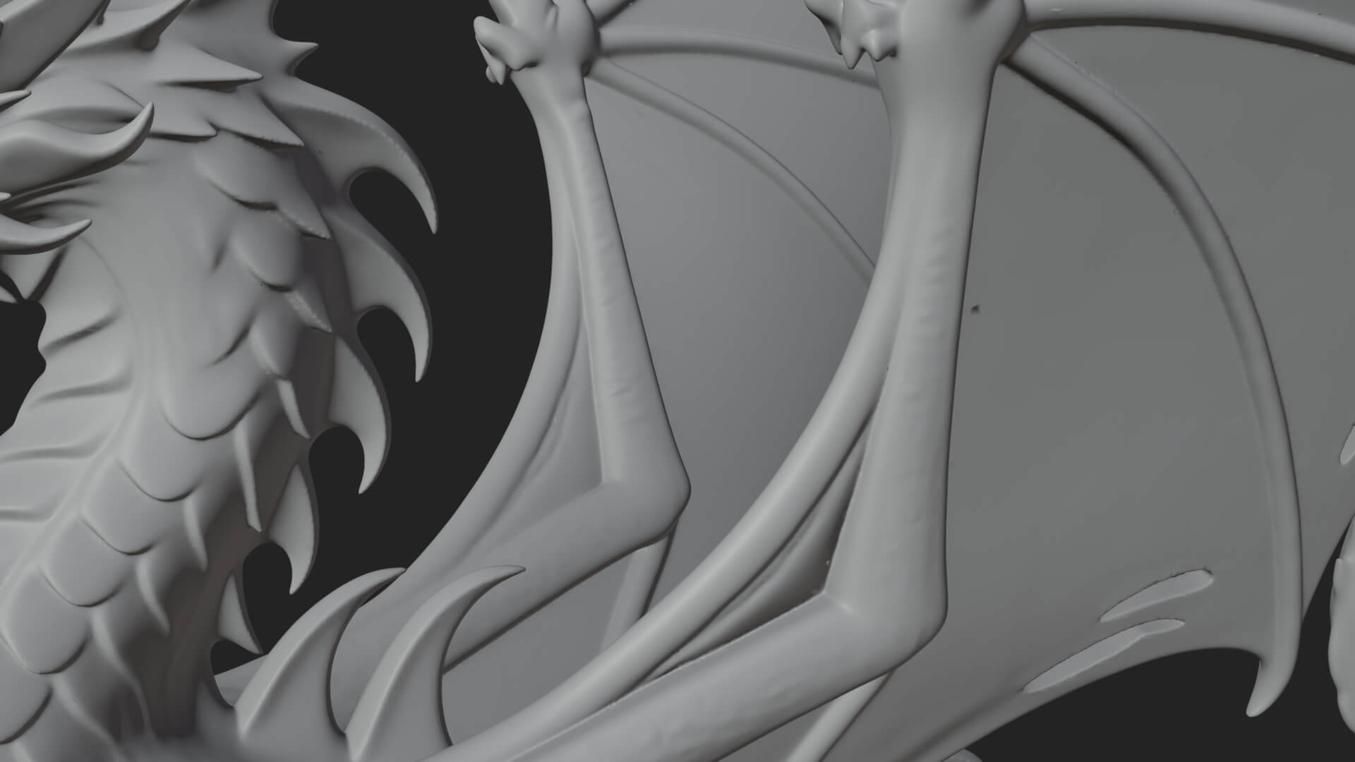 Winged Dragon Statue Design 14 3D Print Model 3D Model