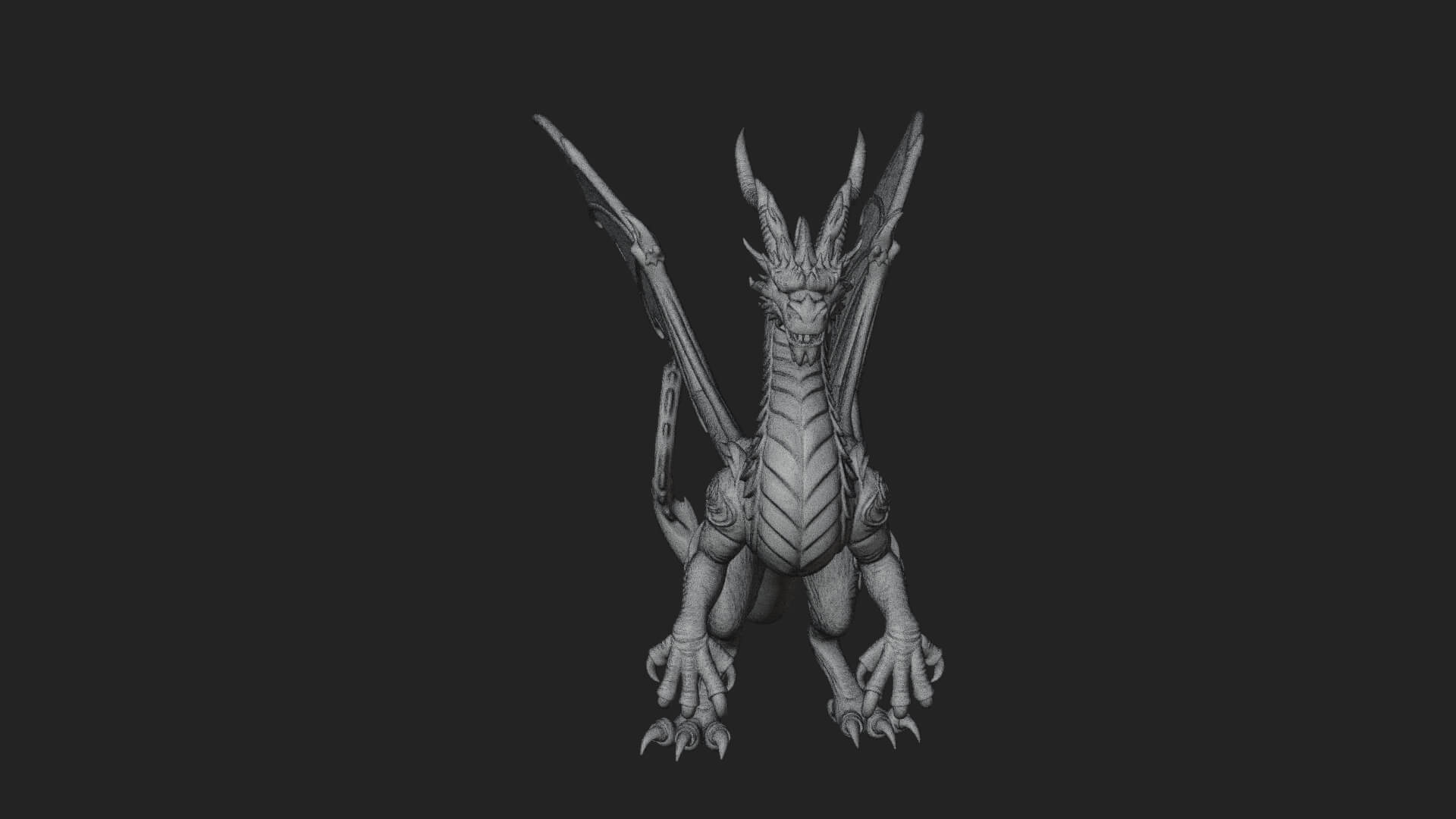 Winged Dragon Statue Design 14 3D Print Model 3D Model