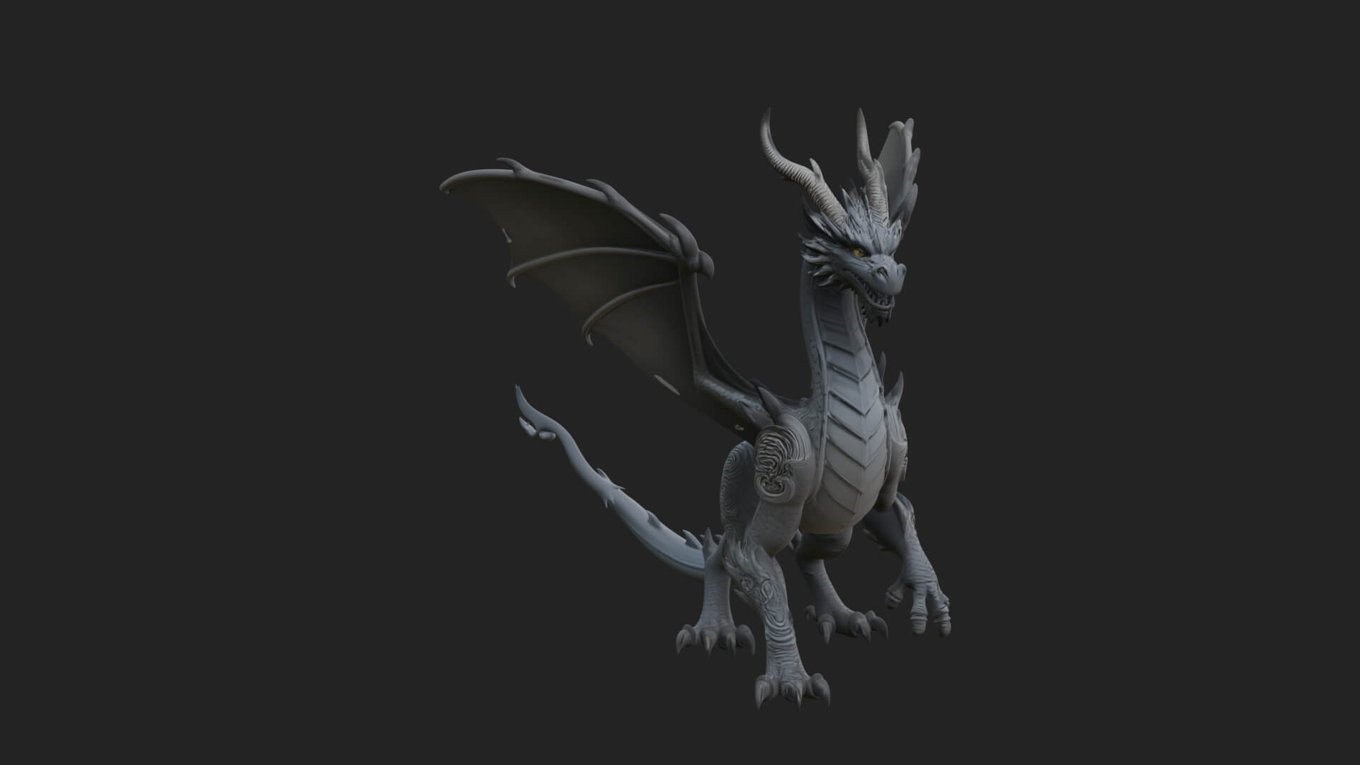 Winged Dragon Statue Design 15 3D Print Model 3D Model