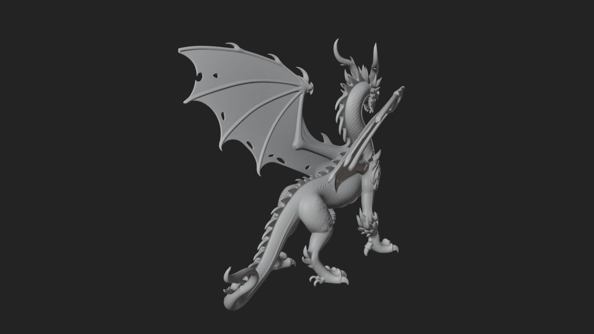 Winged Dragon Statue Design 15 3D Print Model 3D Model