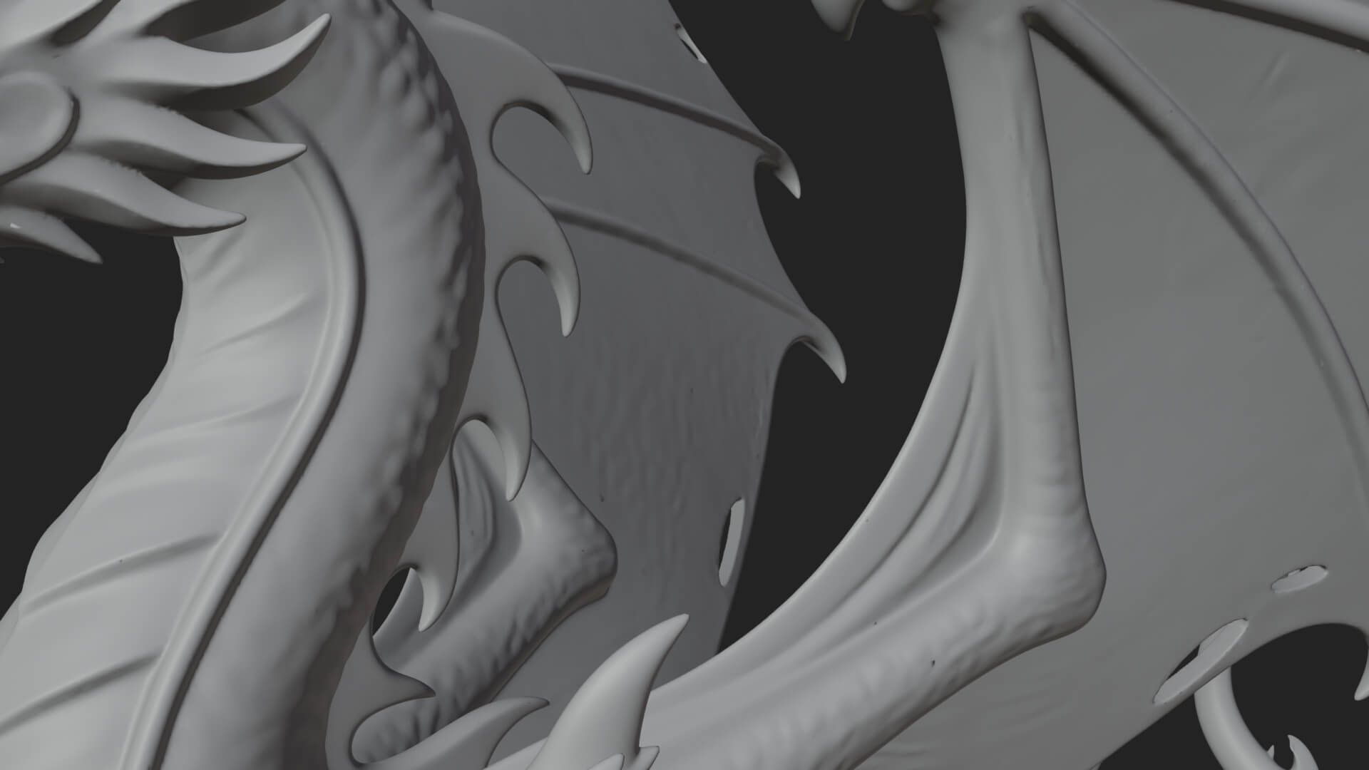 Winged Dragon Statue Design 15 3D Print Model 3D Model