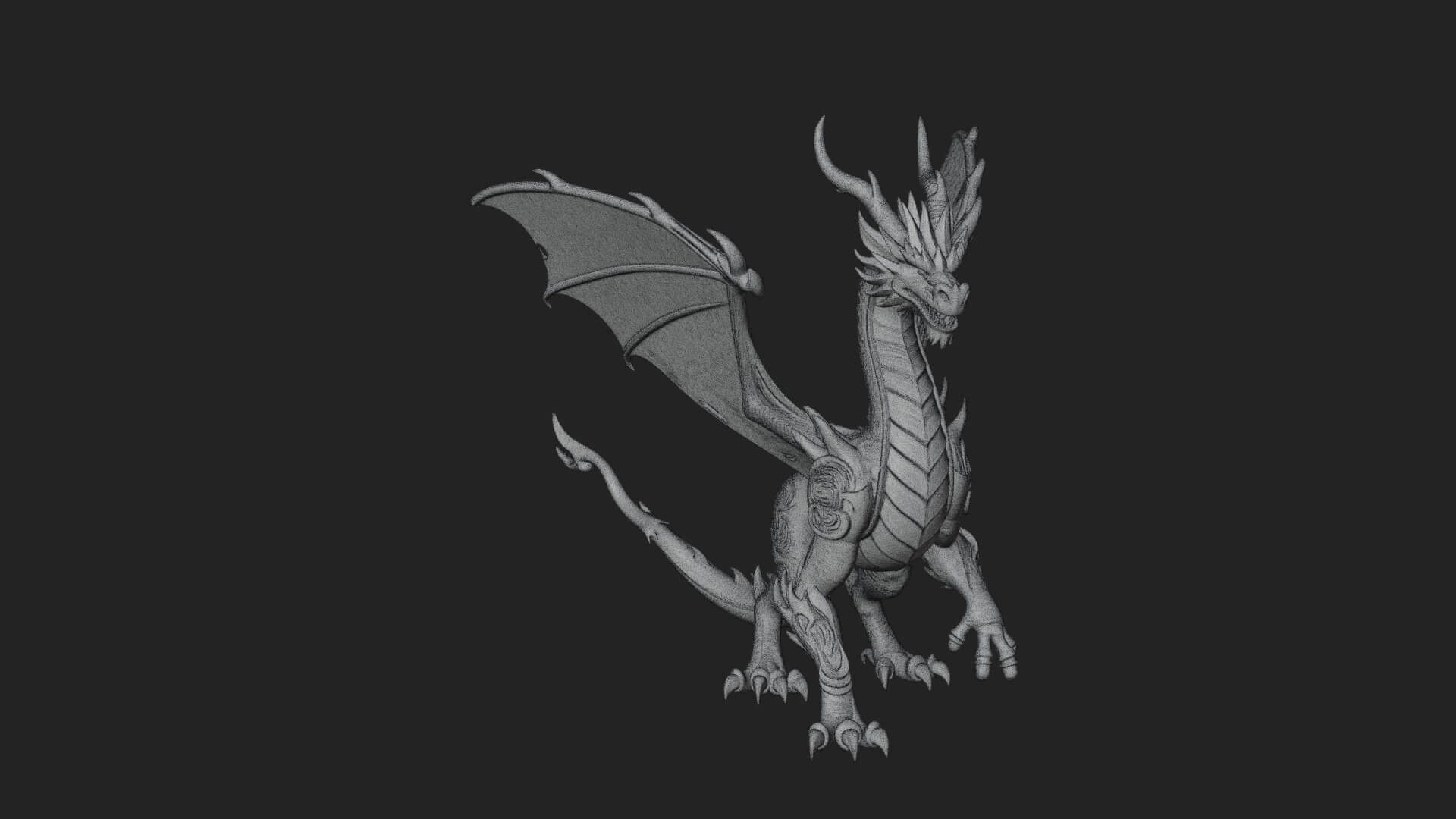 Winged Dragon Statue Design 15 3D Print Model 3D Model