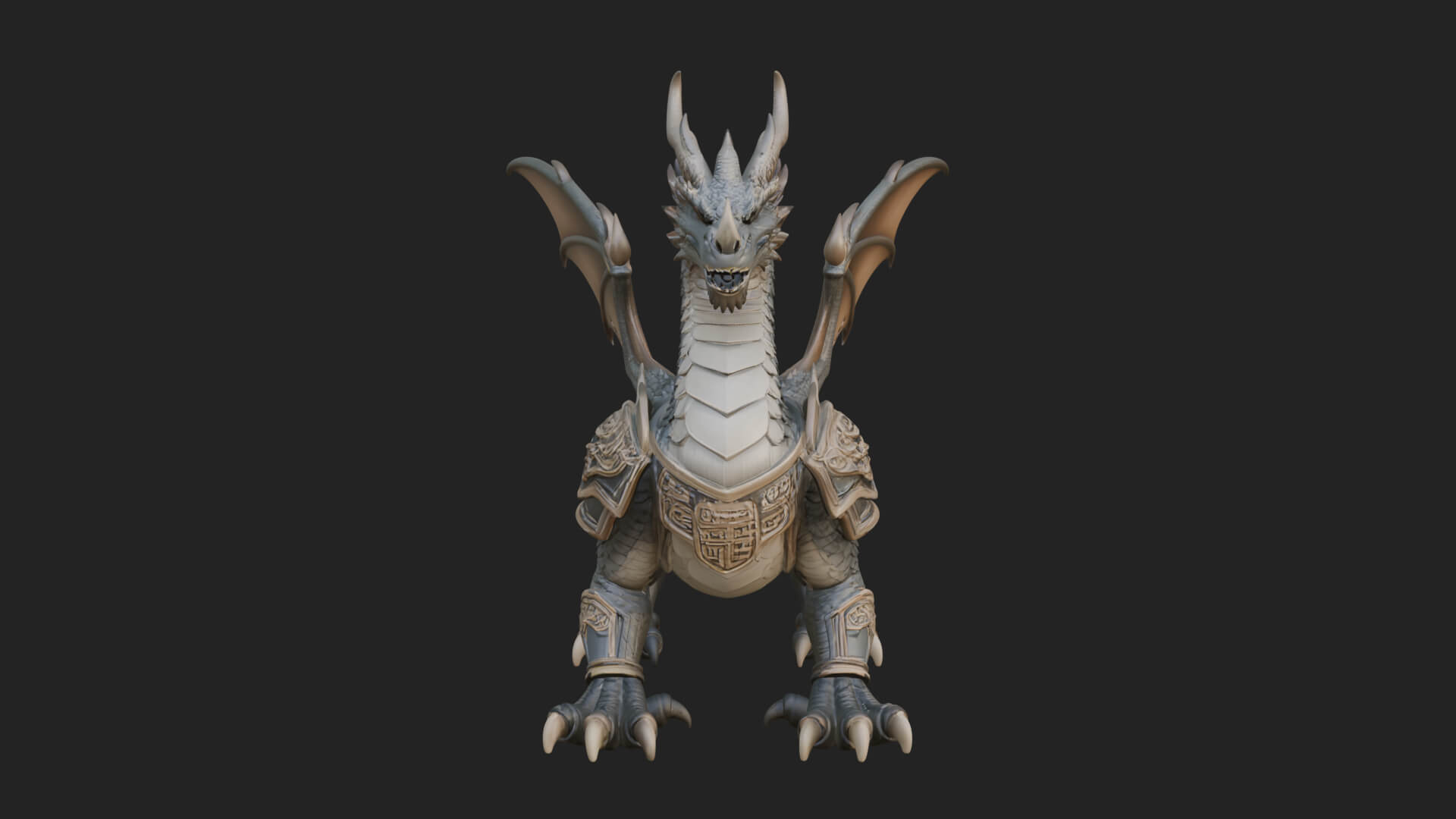 Winged Dragon Statue Design 16 3D Print Model 3D Model
