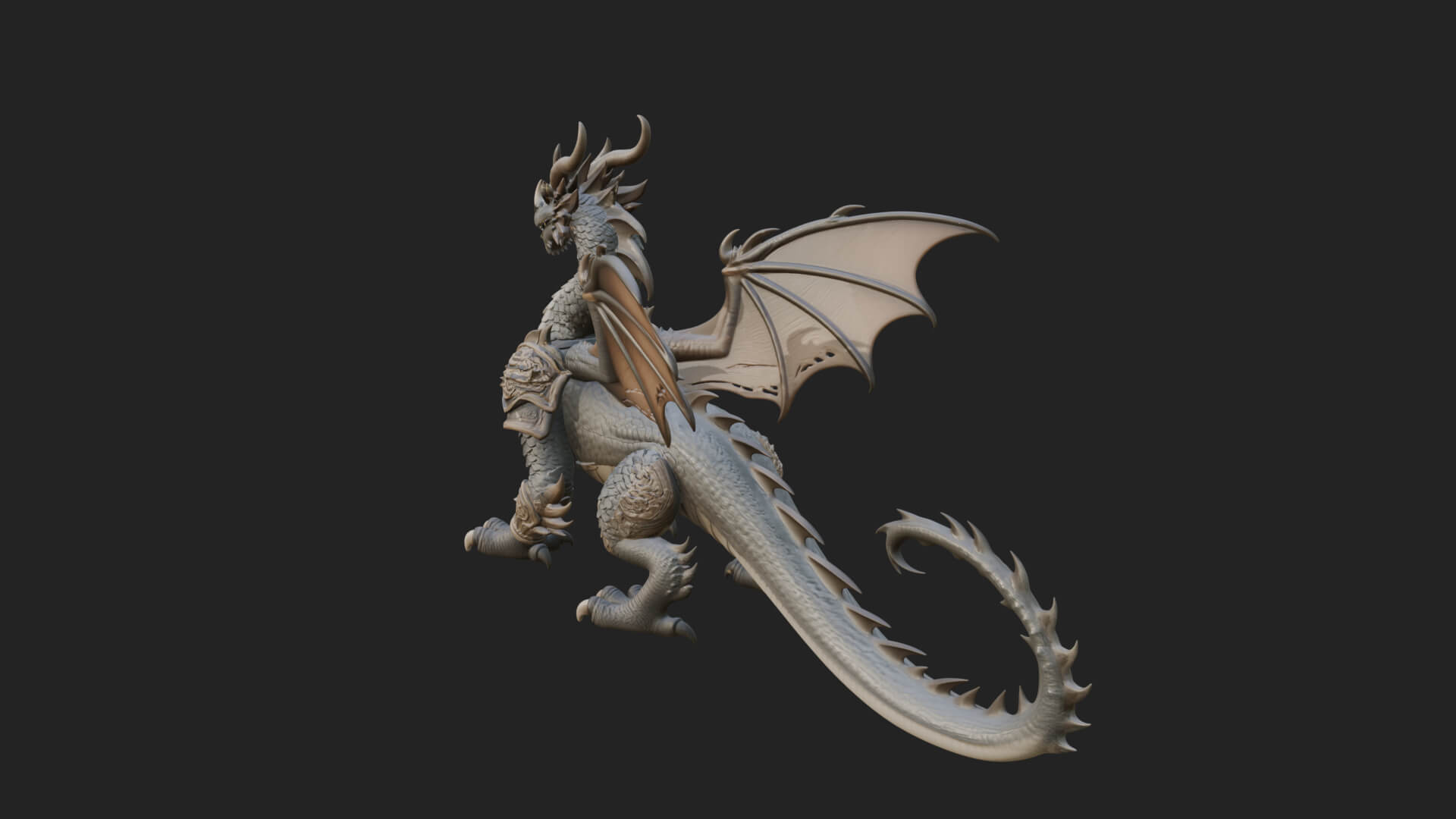 Winged Dragon Statue Design 16 3D Print Model 3D Model