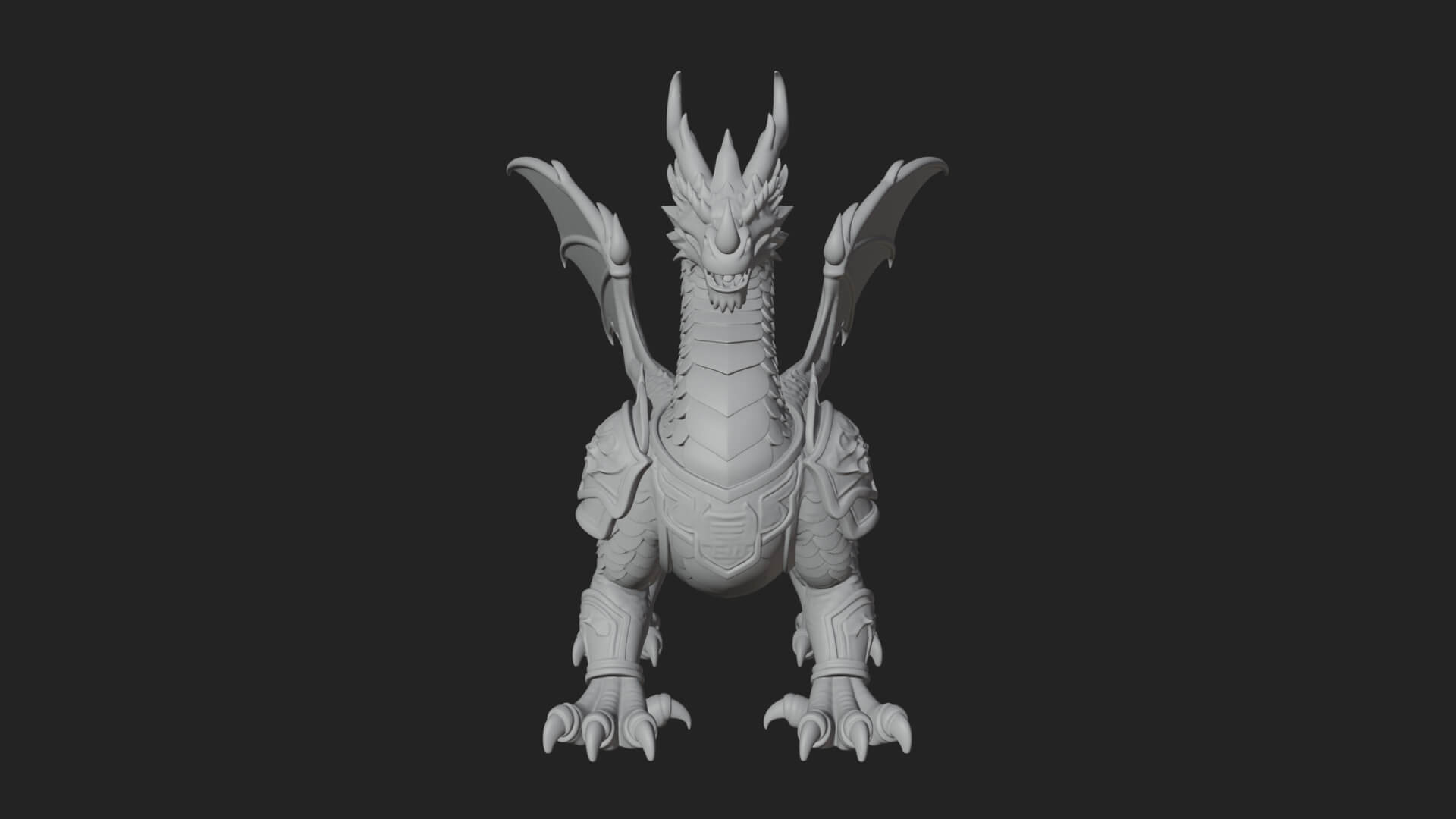 Winged Dragon Statue Design 16 3D Print Model 3D Model
