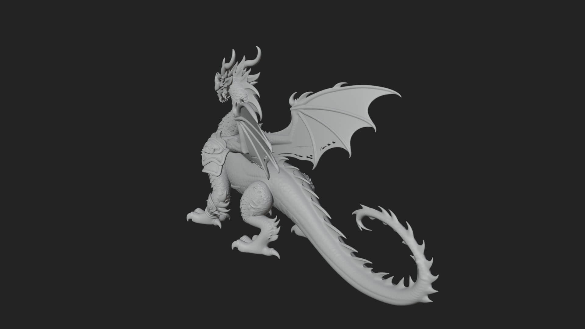 Winged Dragon Statue Design 16 3D Print Model 3D Model