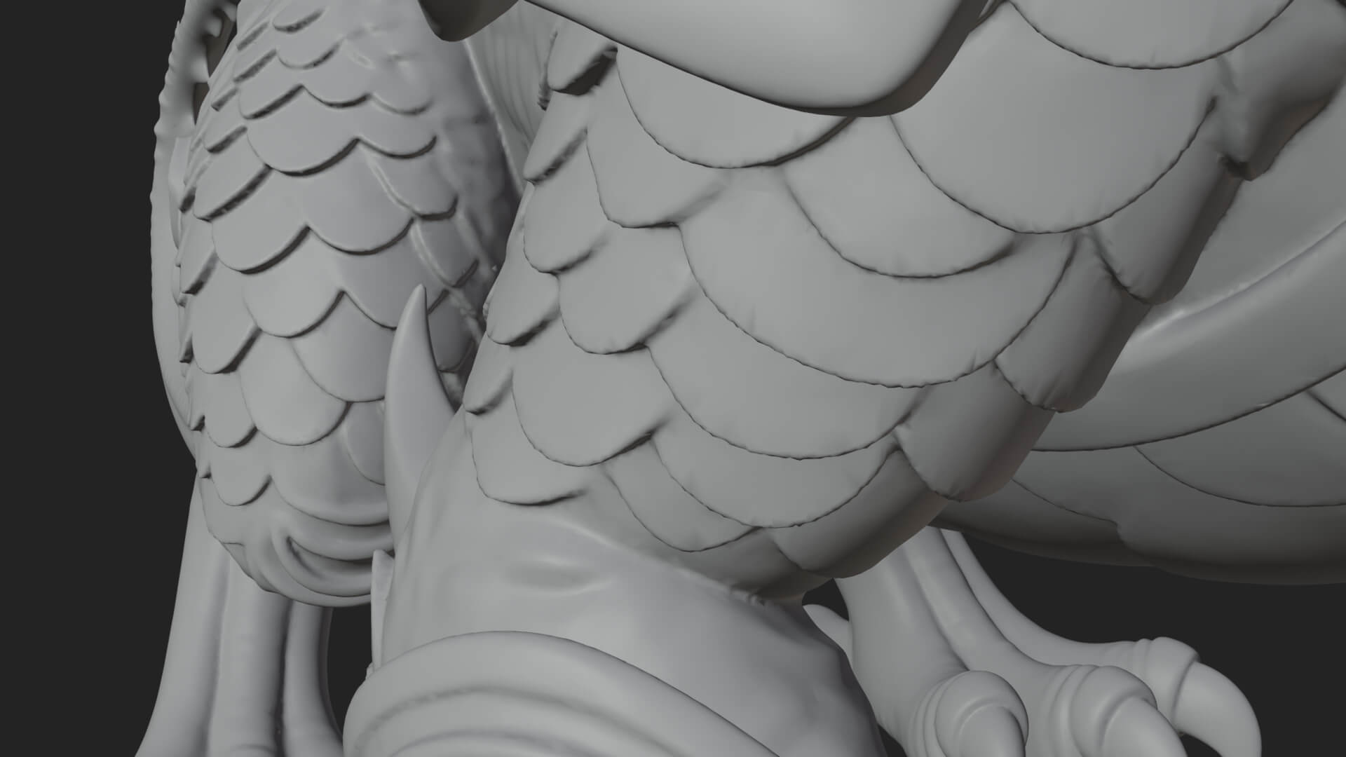 Winged Dragon Statue Design 16 3D Print Model 3D Model