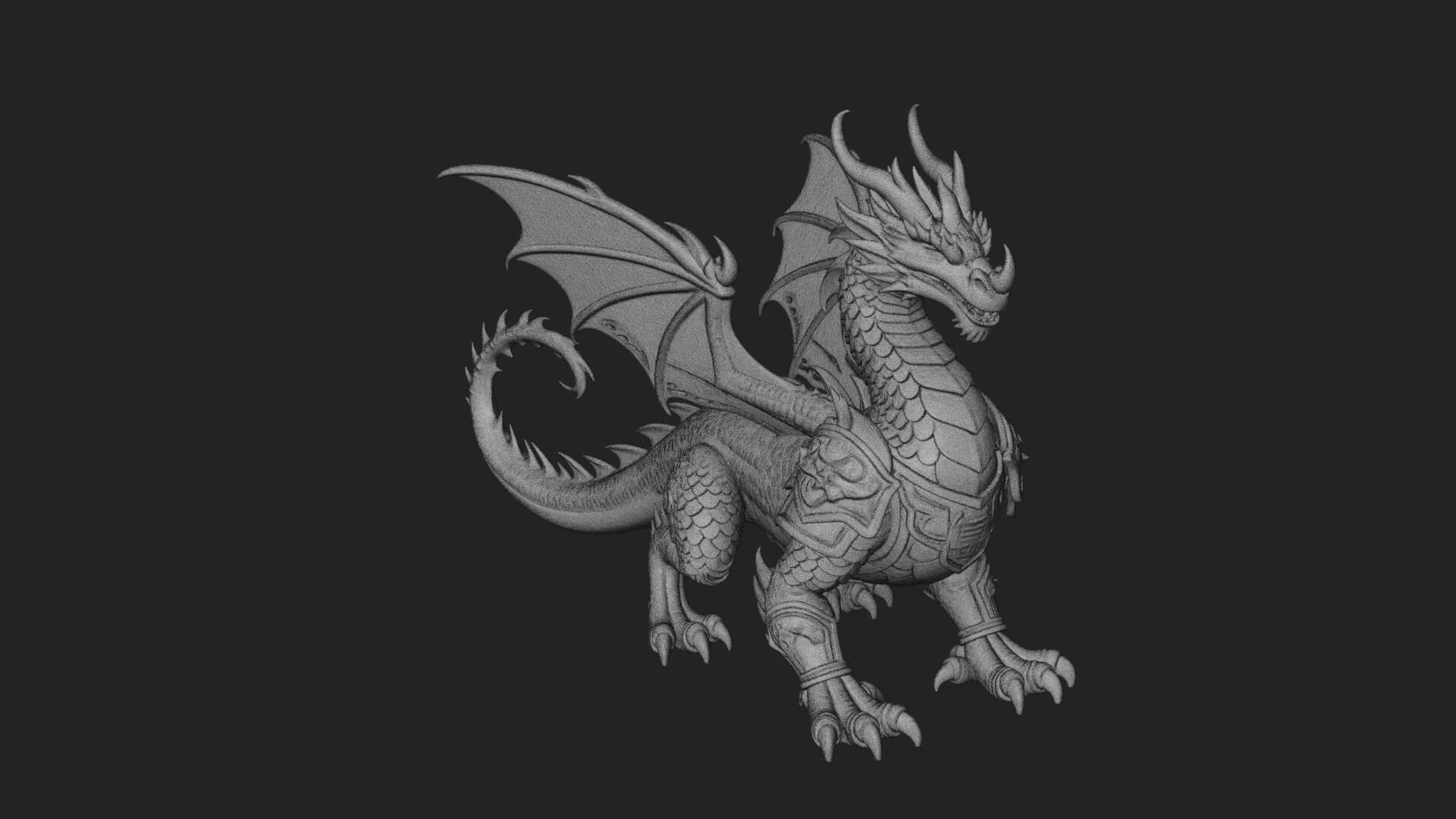 Winged Dragon Statue Design 16 3D Print Model 3D Model