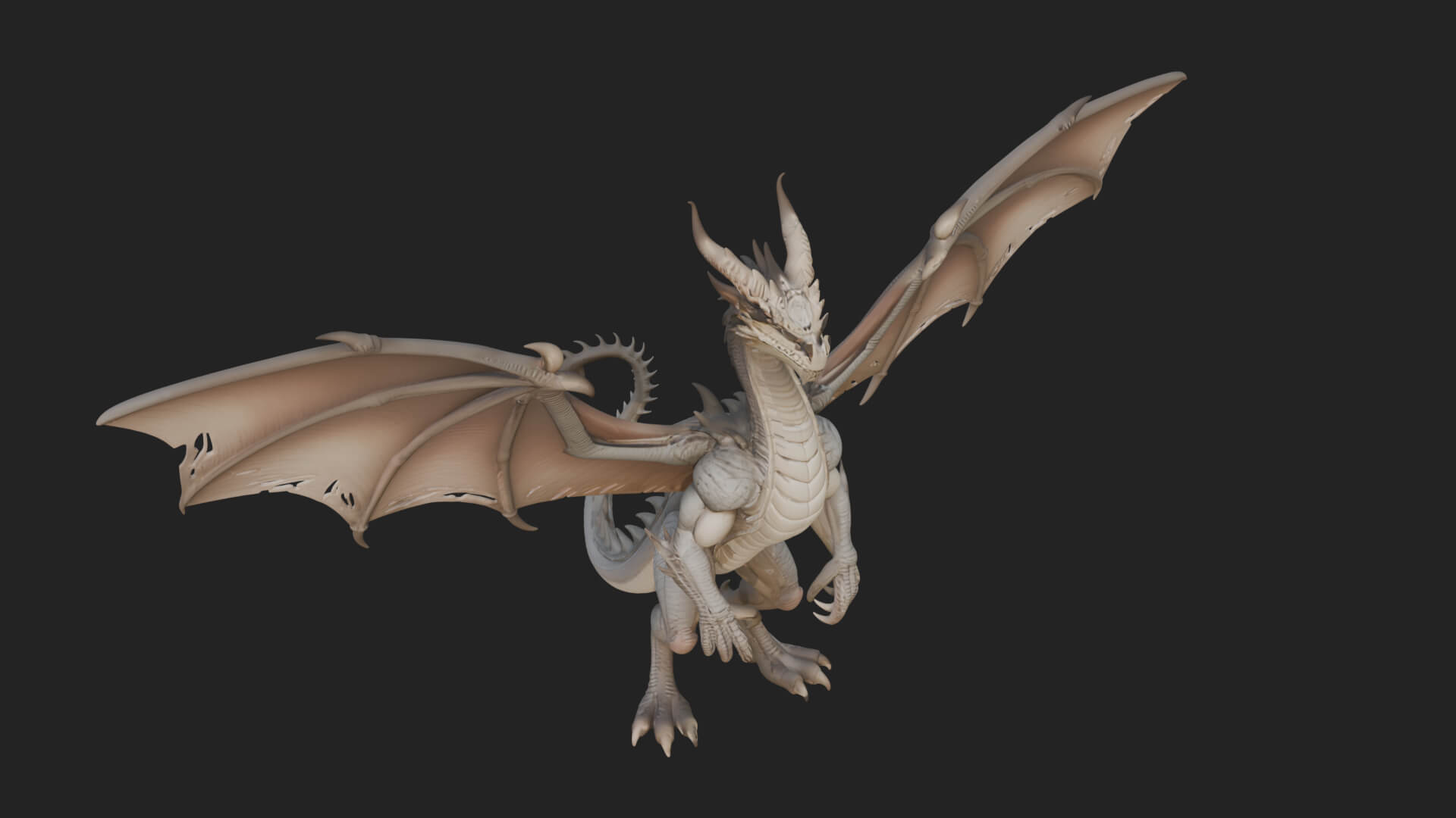 Winged Dragon Statue Design 17 3D Print Model 3D Model