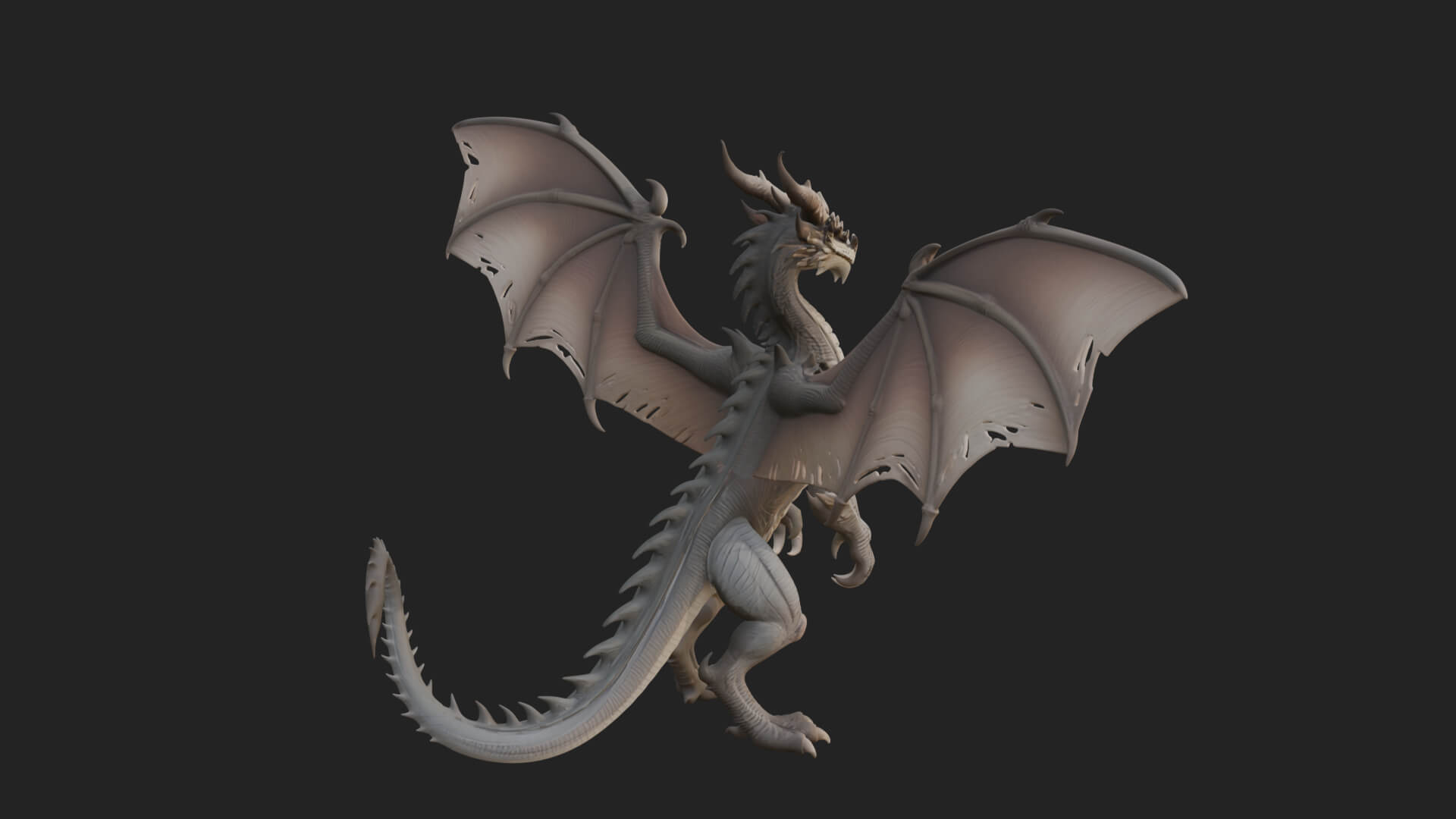 Winged Dragon Statue Design 17 3D Print Model 3D Model