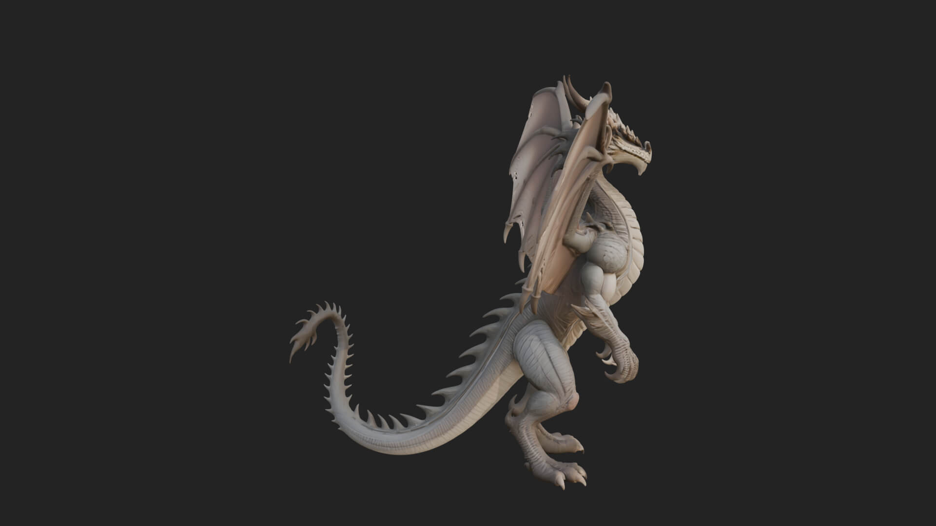 Winged Dragon Statue Design 17 3D Print Model 3D Model
