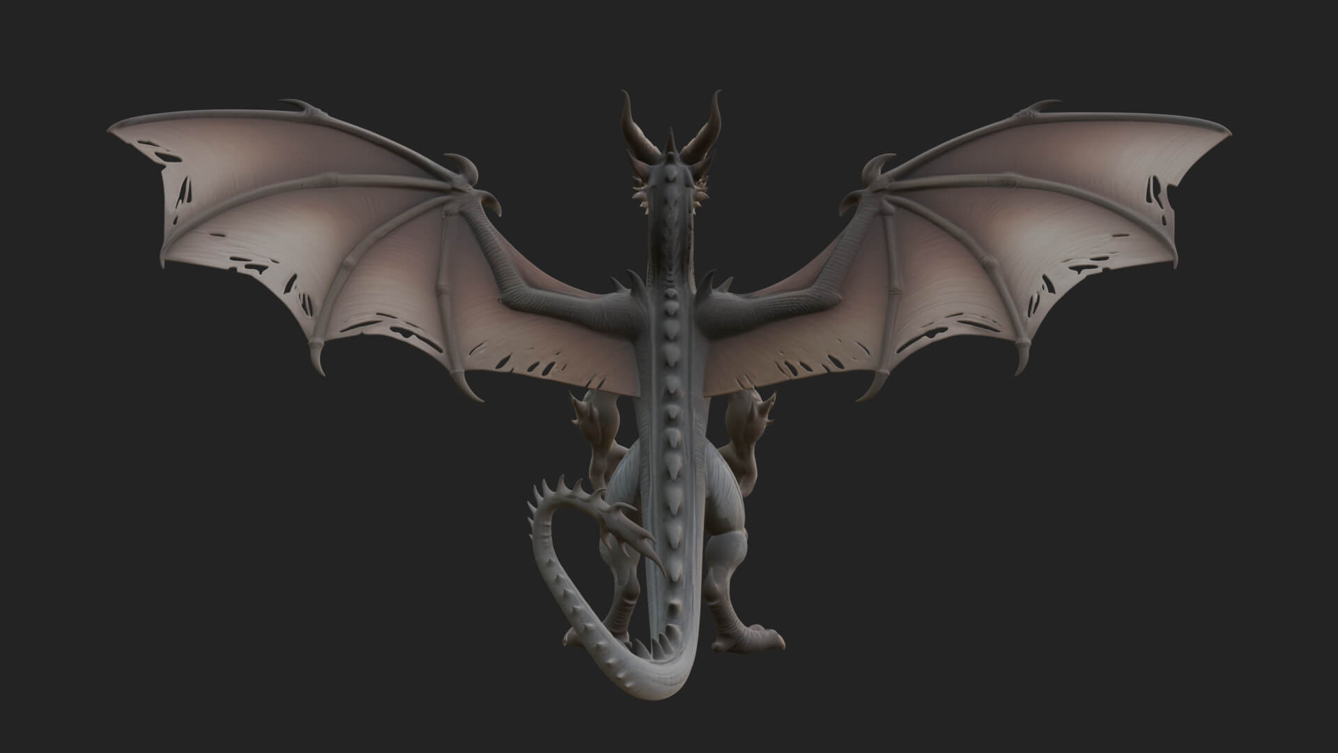 Winged Dragon Statue Design 17 3D Print Model 3D Model