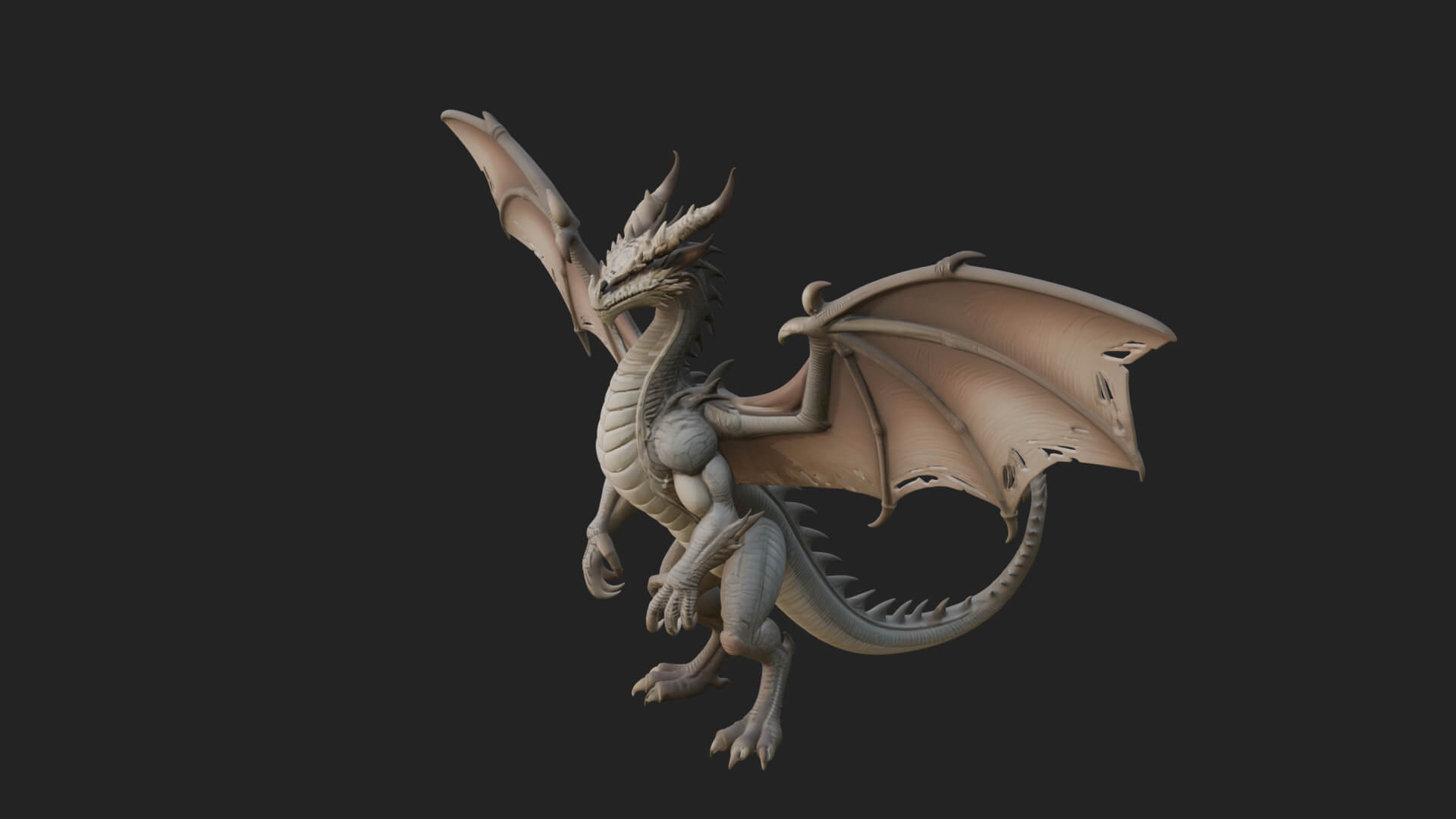 Winged Dragon Statue Design 17 3D Print Model 3D Model