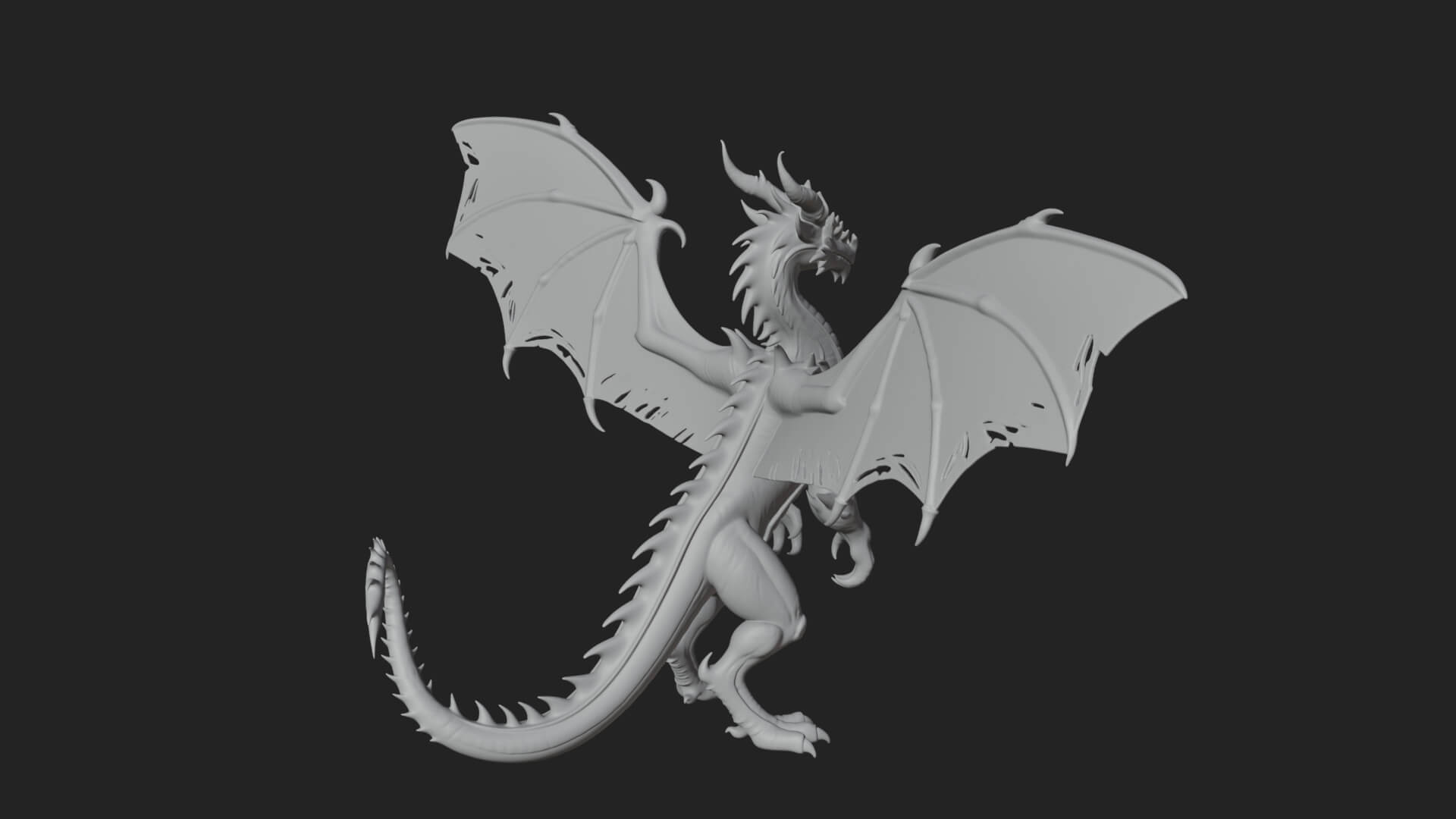 Winged Dragon Statue Design 17 3D Print Model 3D Model