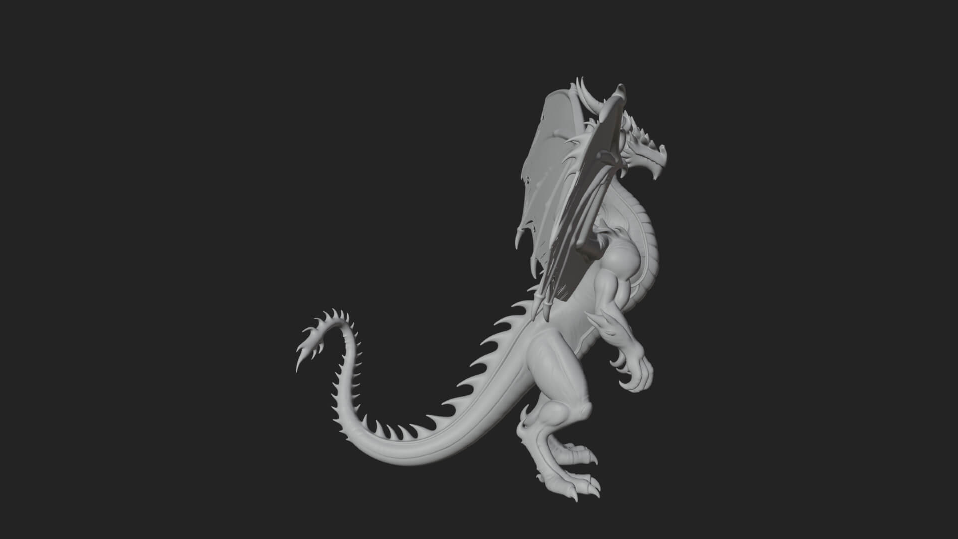 Winged Dragon Statue Design 17 3D Print Model 3D Model