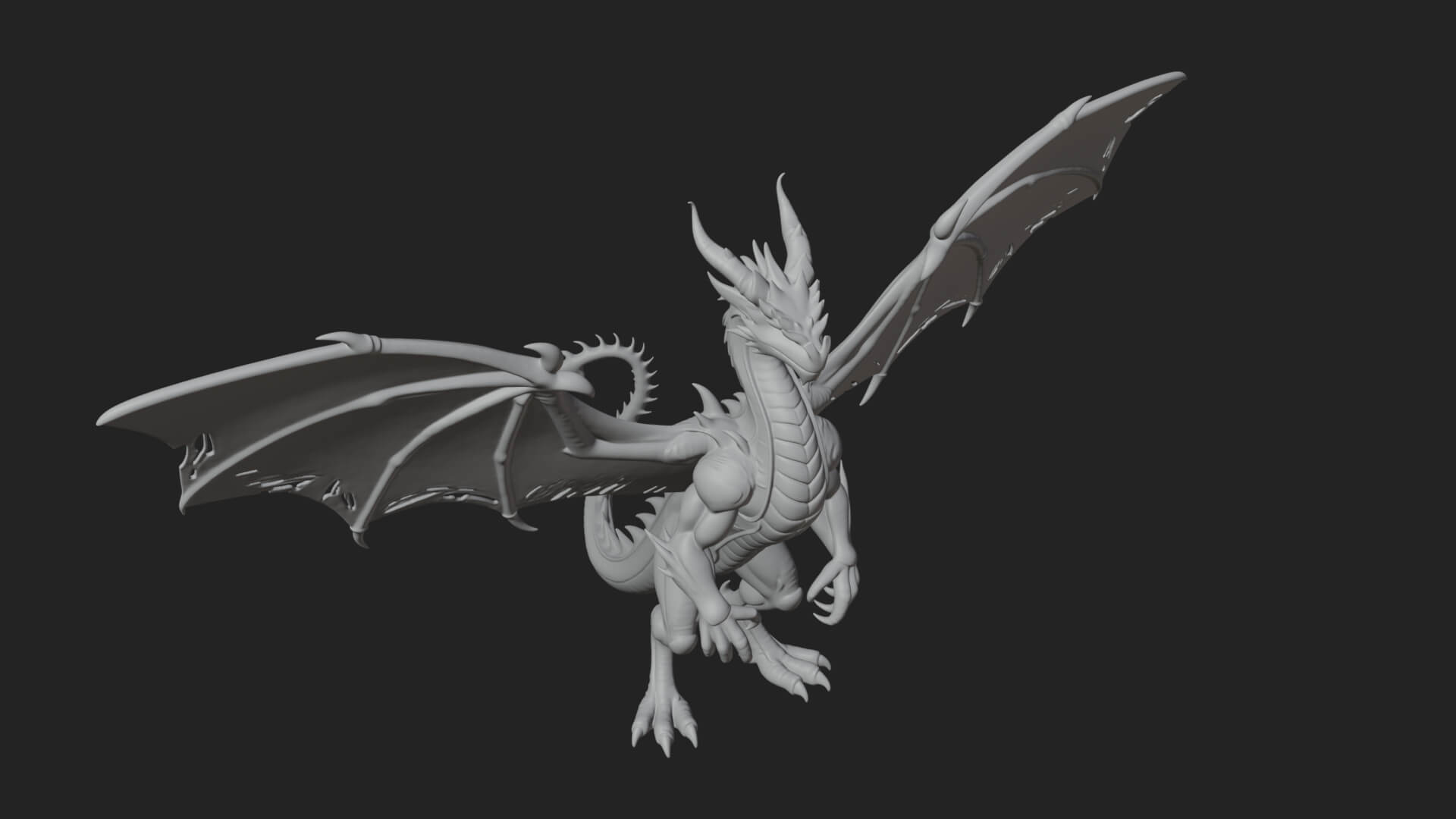 Winged Dragon Statue Design 17 3D Print Model 3D Model