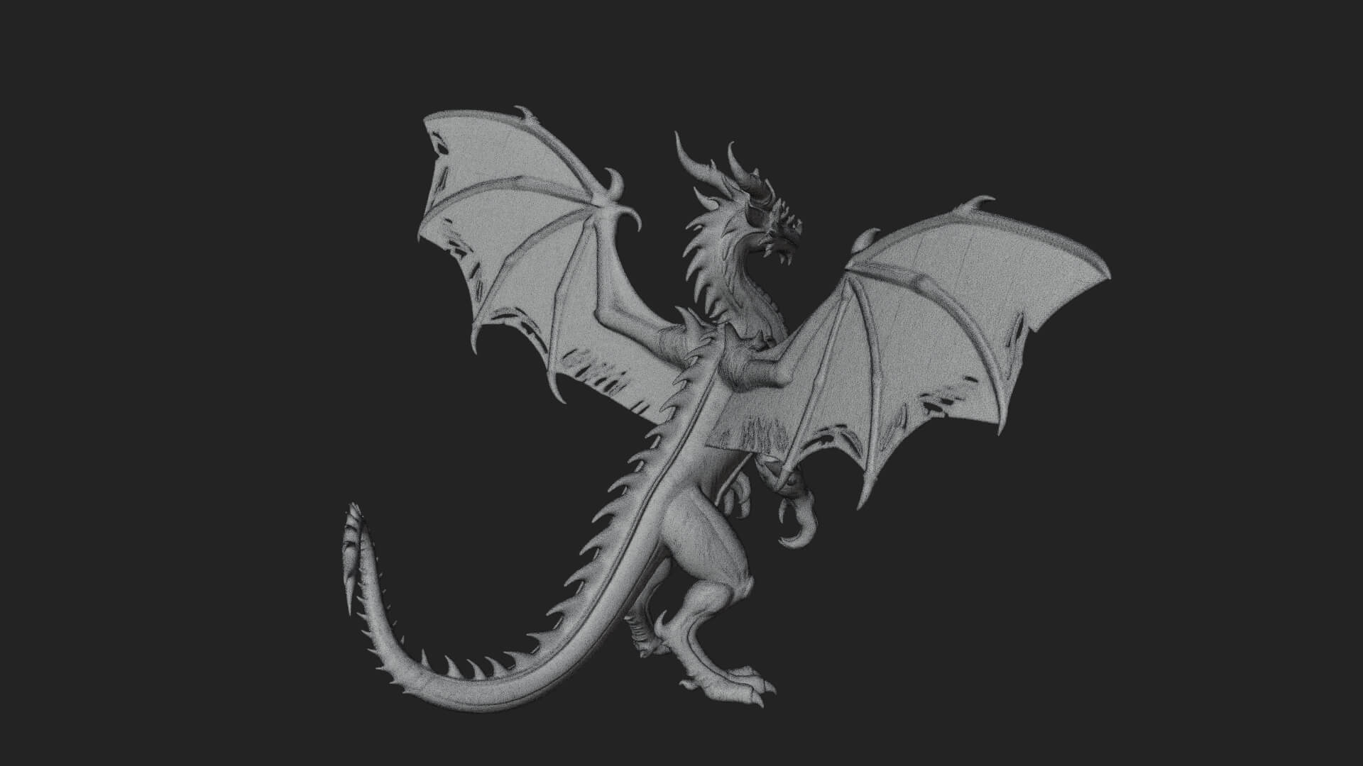 Winged Dragon Statue Design 17 3D Print Model 3D Model