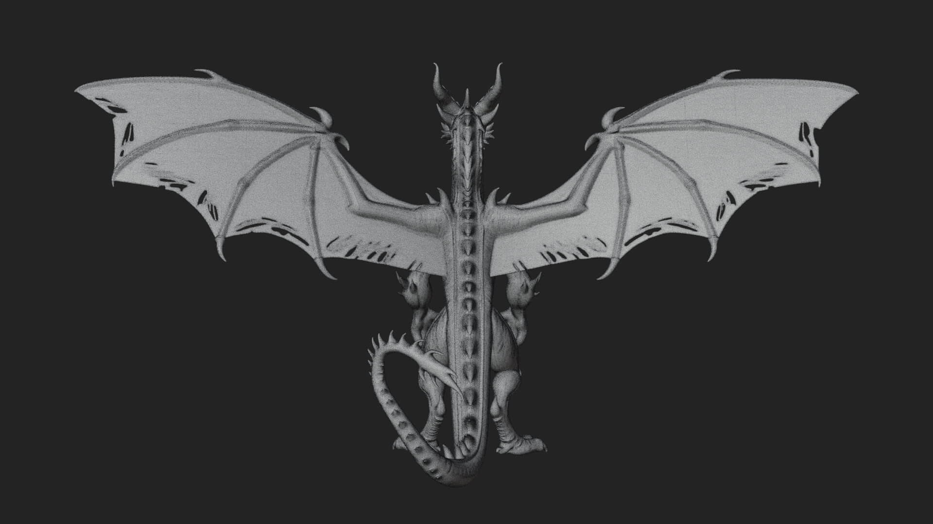 Winged Dragon Statue Design 17 3D Print Model 3D Model