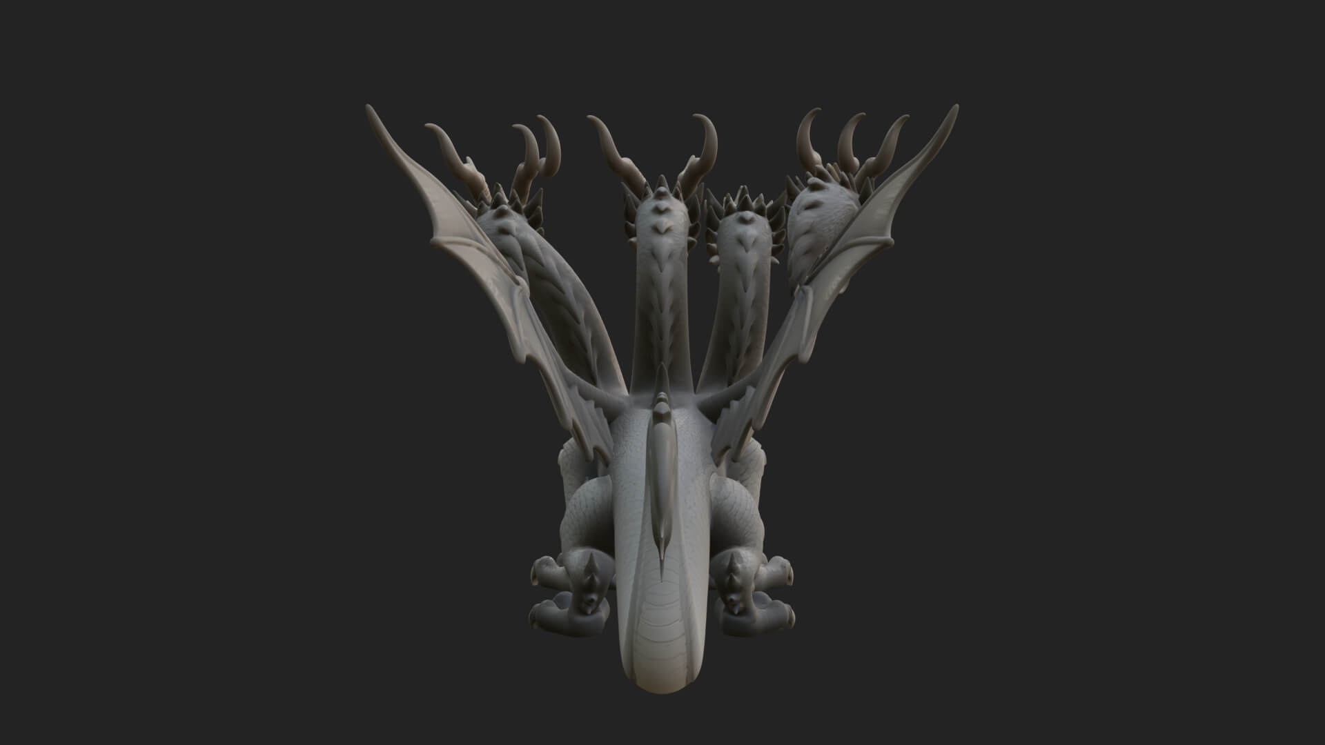 Winged Dragon Statue Design 18 3D Print Model 3D Model