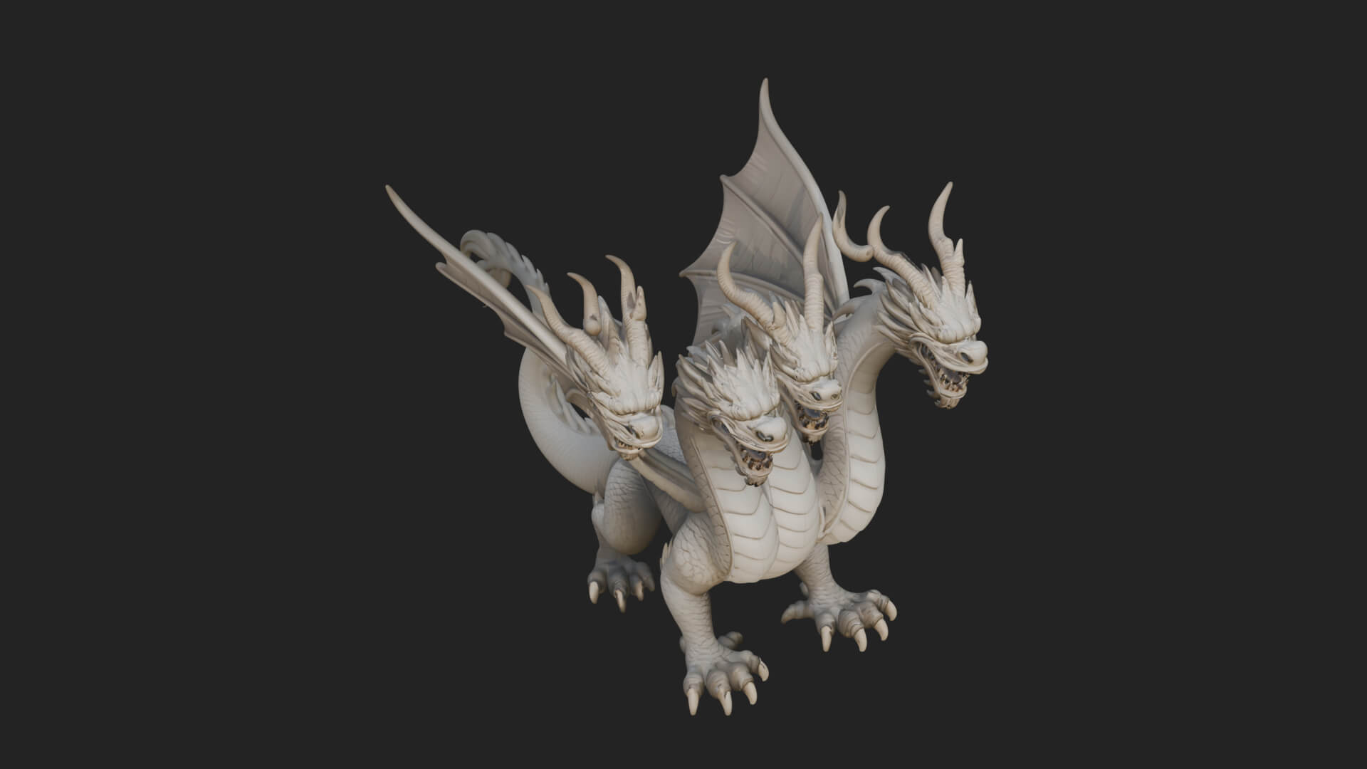 Winged Dragon Statue Design 18 3D Print Model 3D Model