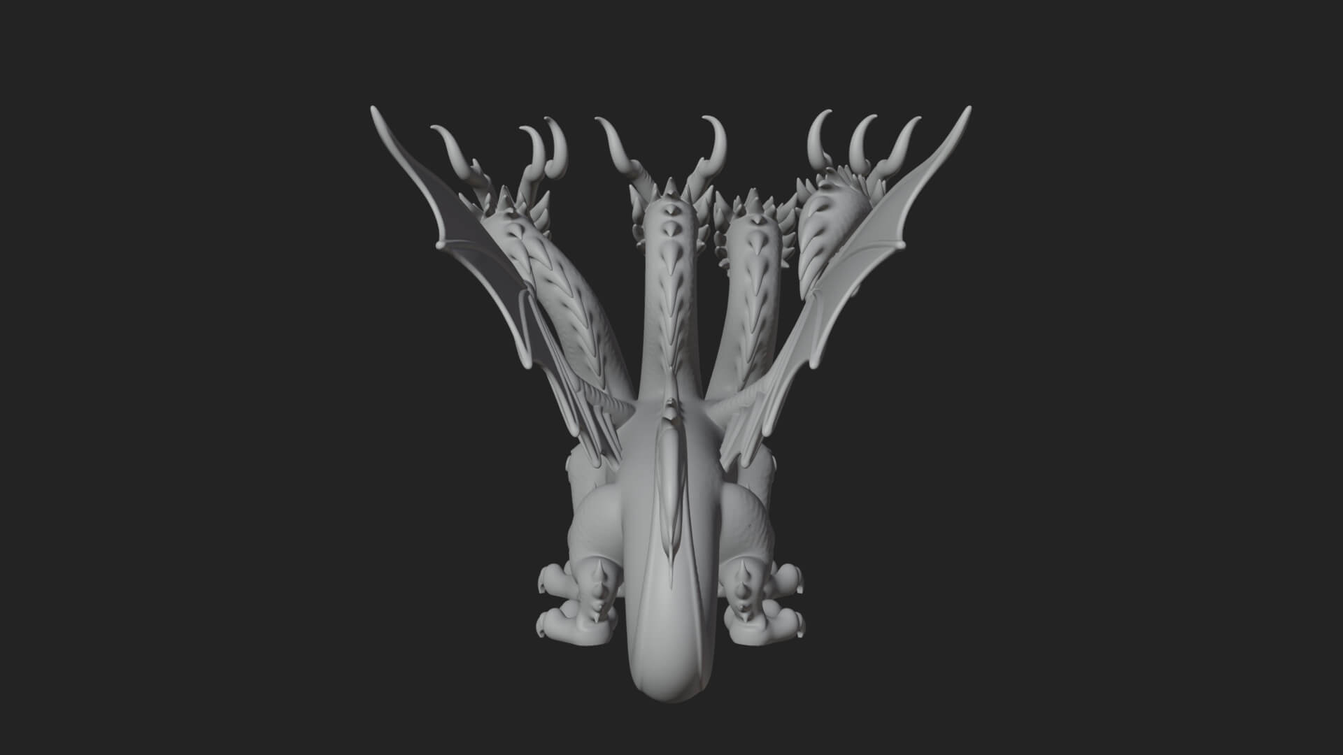 Winged Dragon Statue Design 18 3D Print Model 3D Model