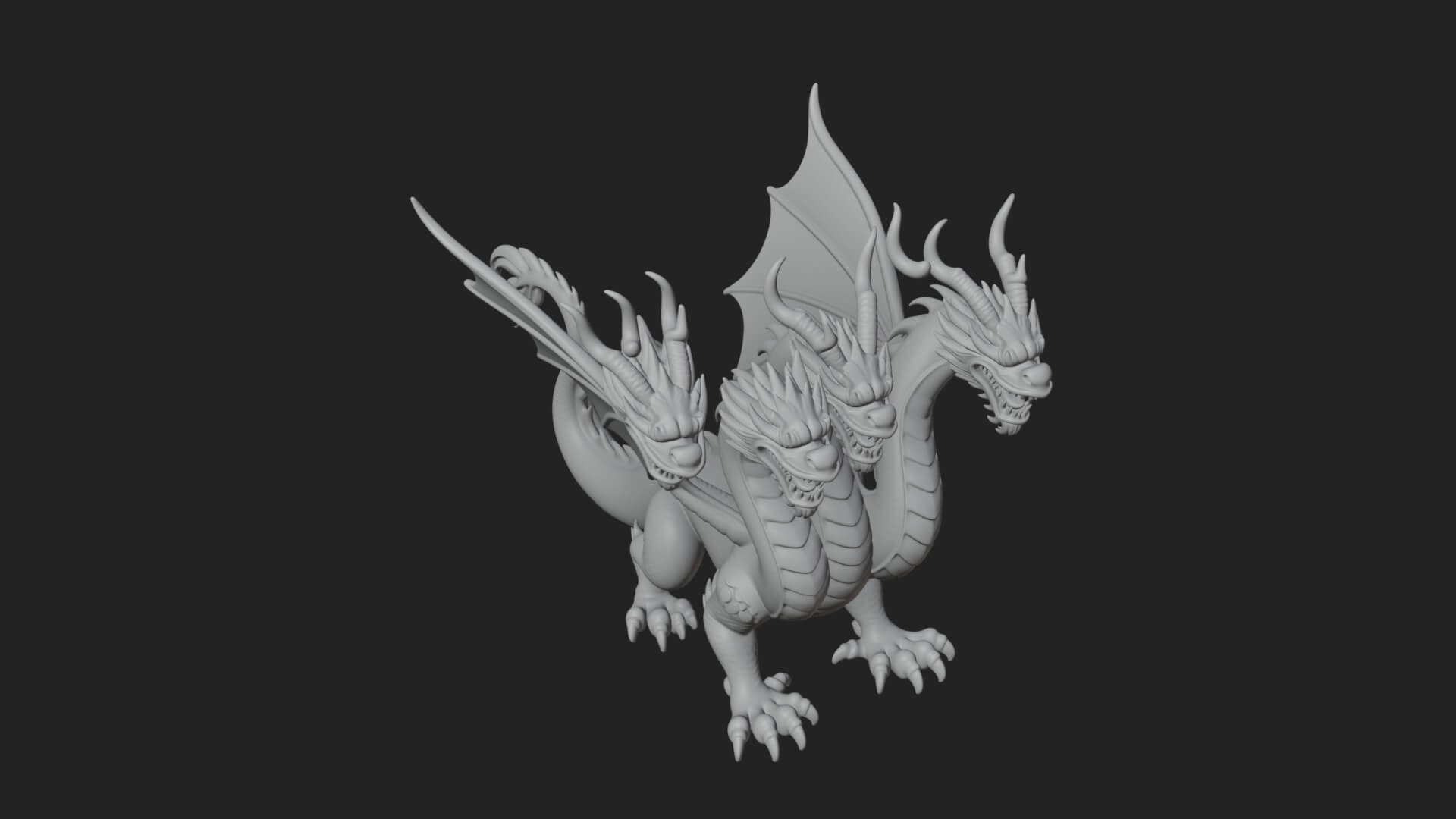 Winged Dragon Statue Design 18 3D Print Model 3D Model