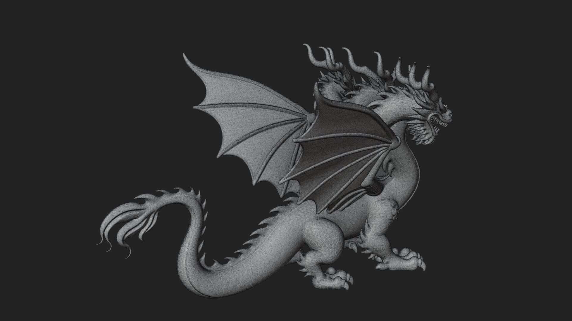 Winged Dragon Statue Design 18 3D Print Model 3D Model