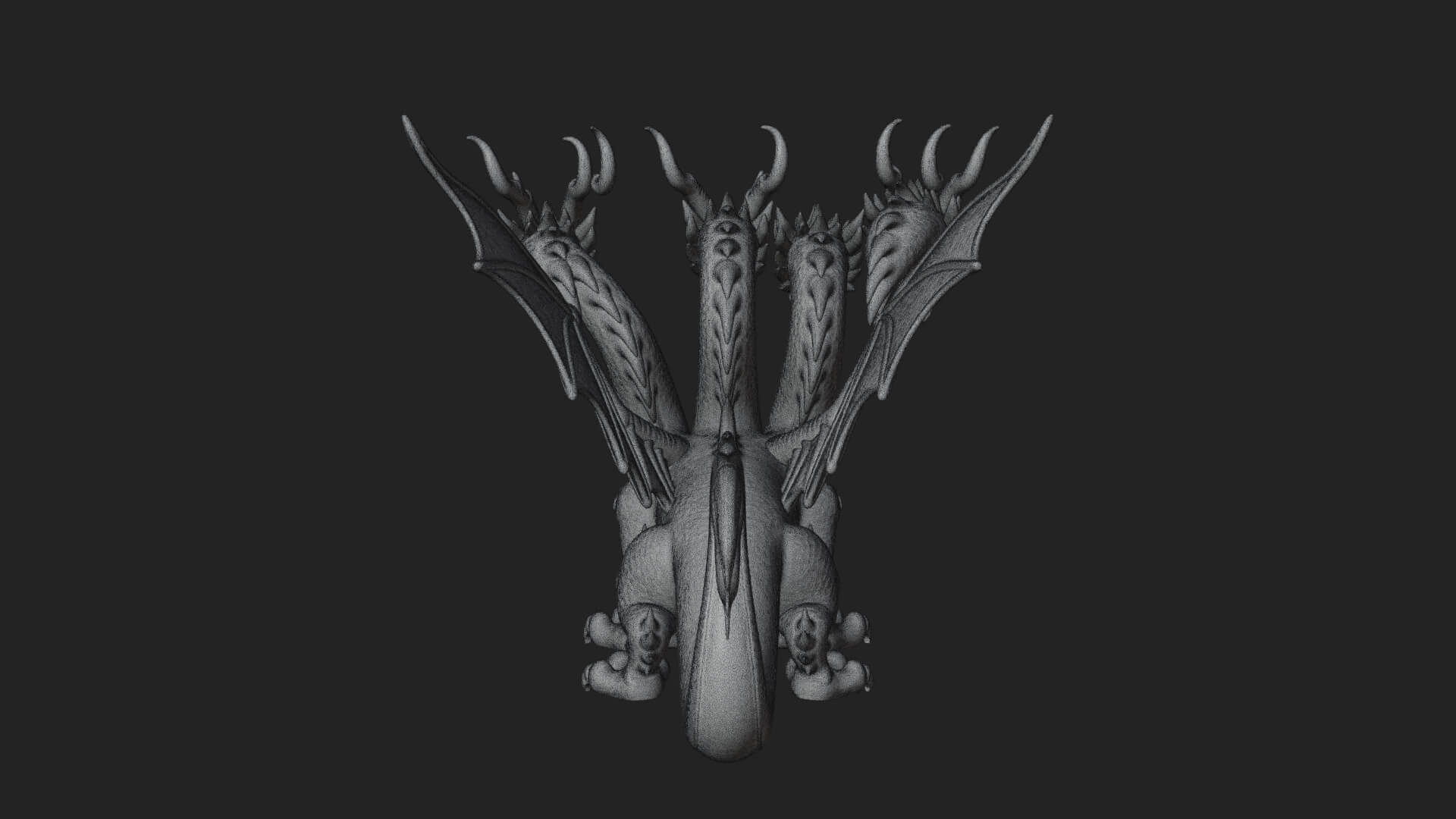Winged Dragon Statue Design 18 3D Print Model 3D Model