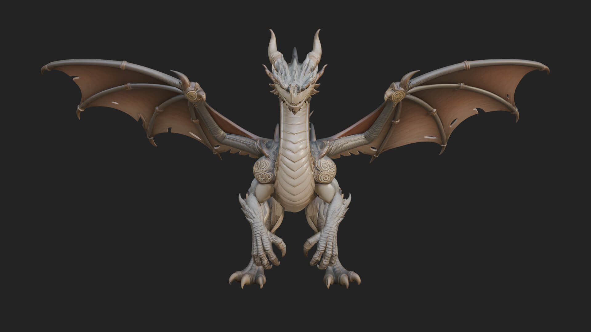 Winged Dragon Statue Design 19 3D Print Model 3D Model