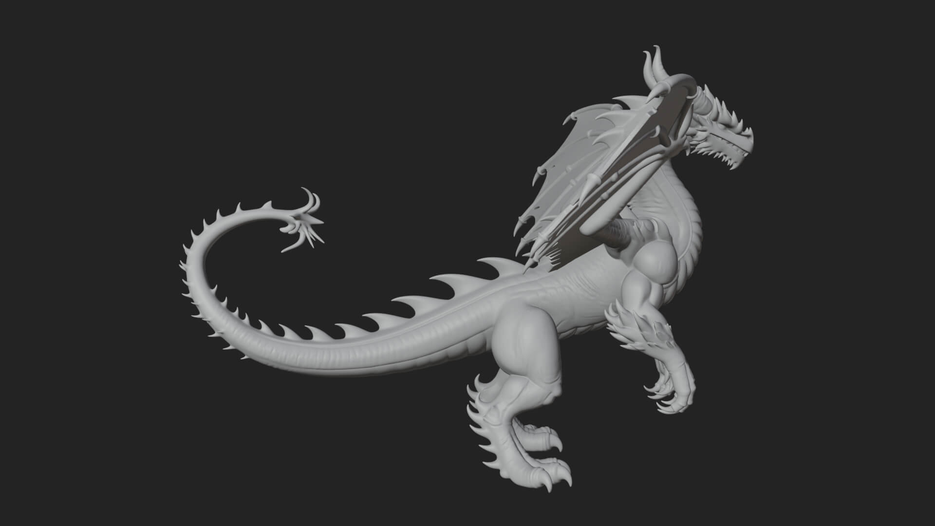 Winged Dragon Statue Design 19 3D Print Model 3D Model