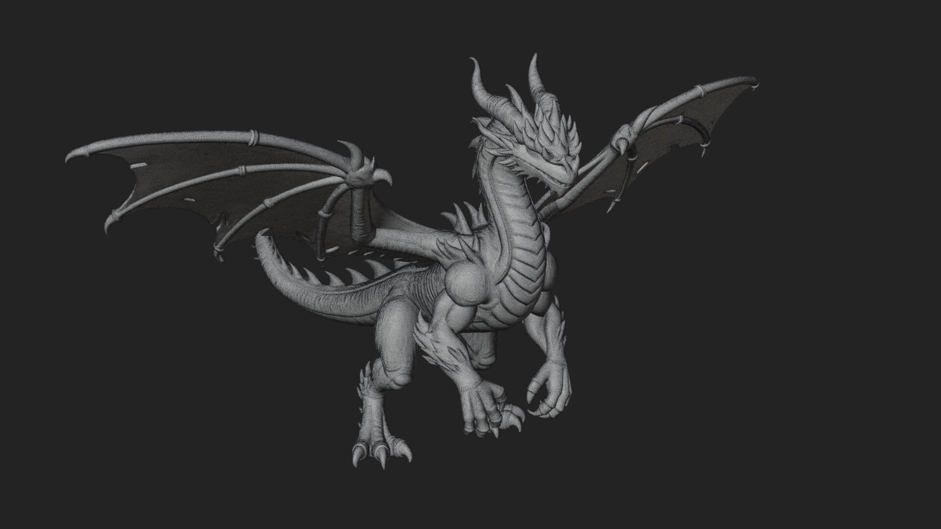 Winged Dragon Statue Design 19 3D Print Model 3D Model