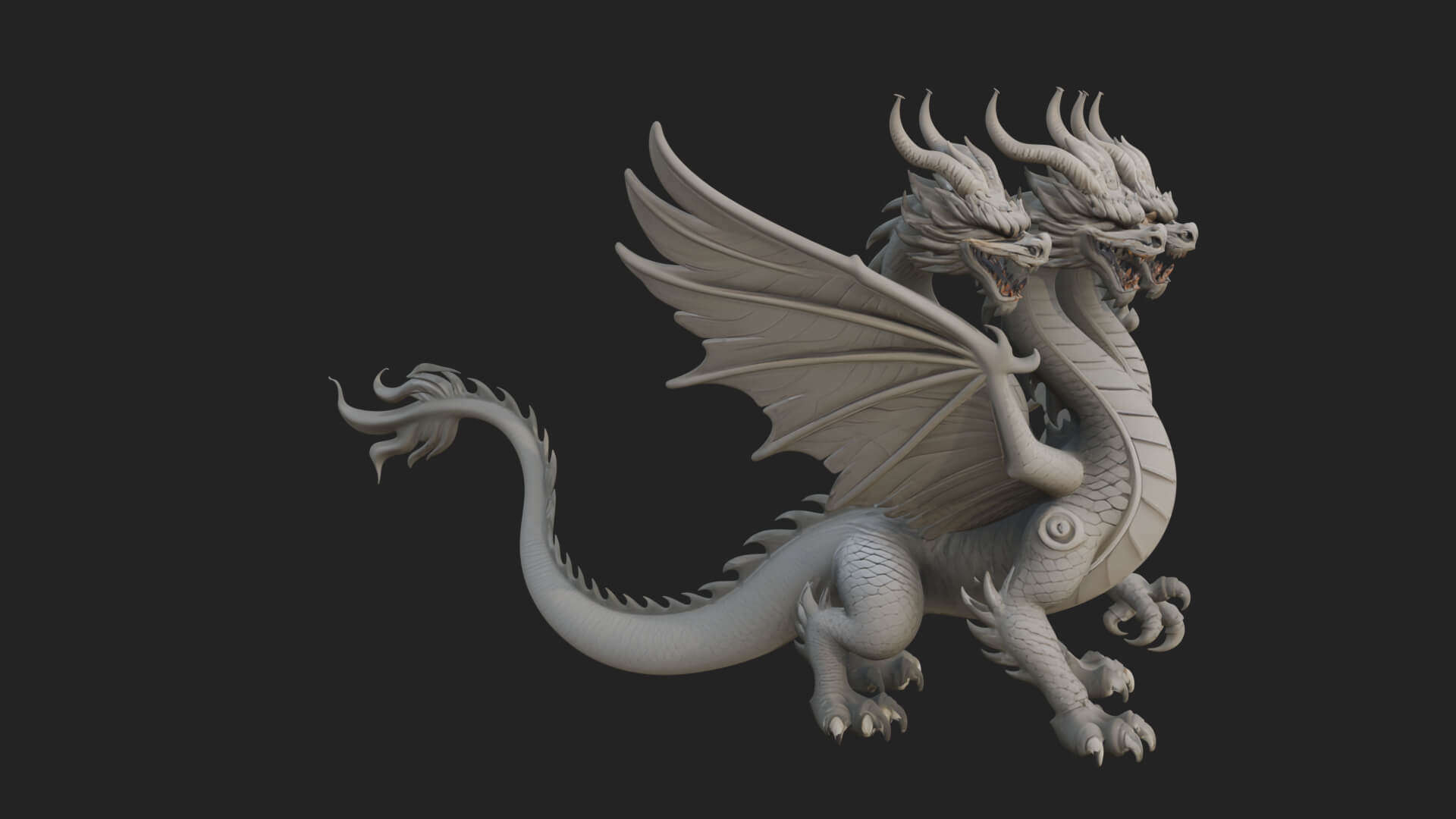Winged Dragon Statue Design 20 3D Print Model 3D Model