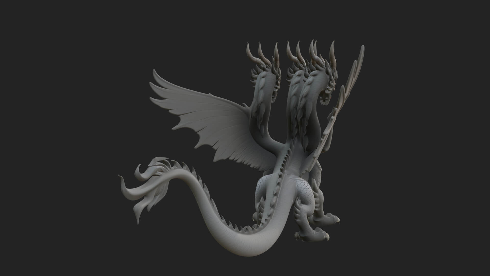 Winged Dragon Statue Design 20 3D Print Model 3D Model