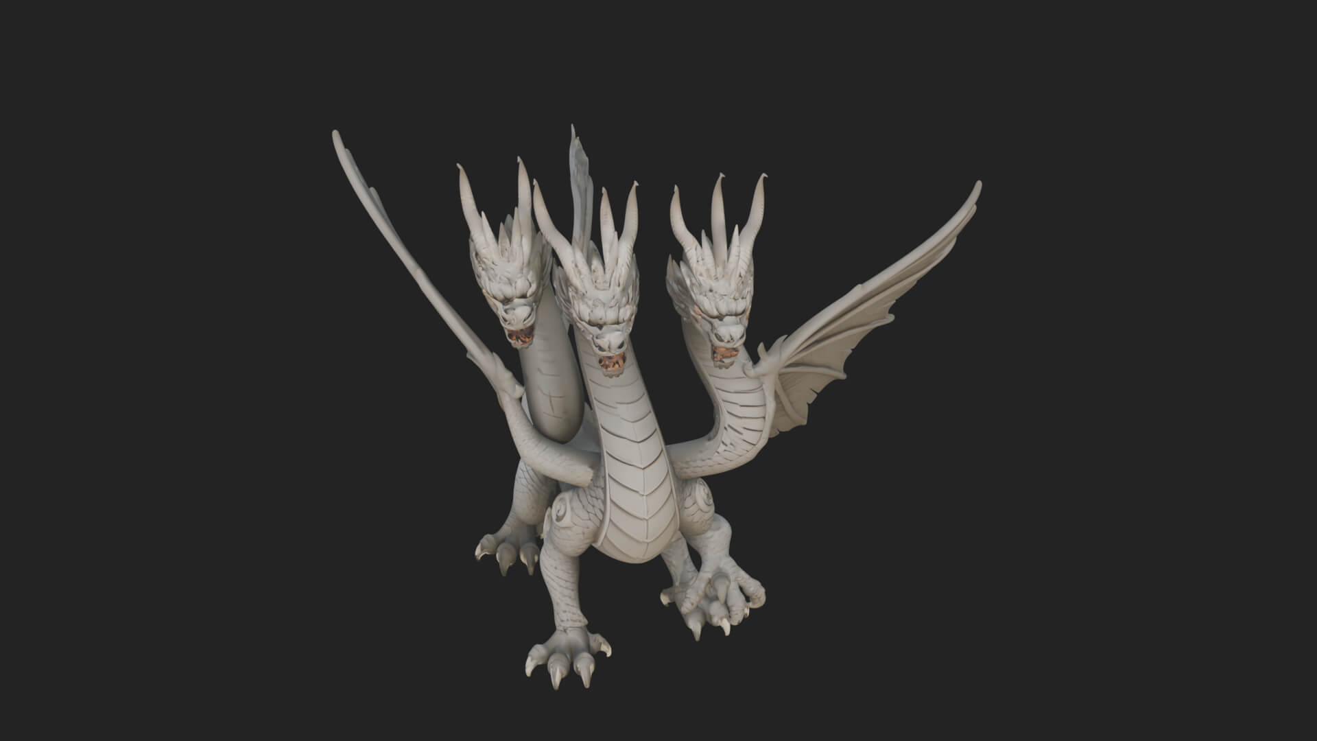 Winged Dragon Statue Design 20 3D Print Model 3D Model