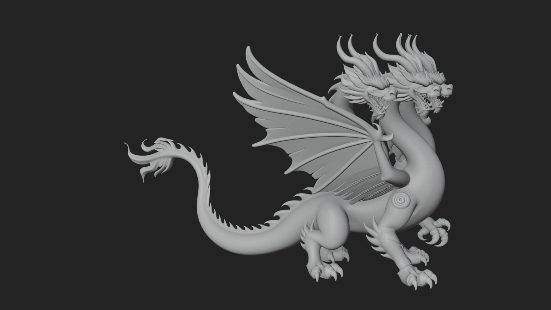 Winged Dragon Statue Design 20 3D Print Model 3D Model