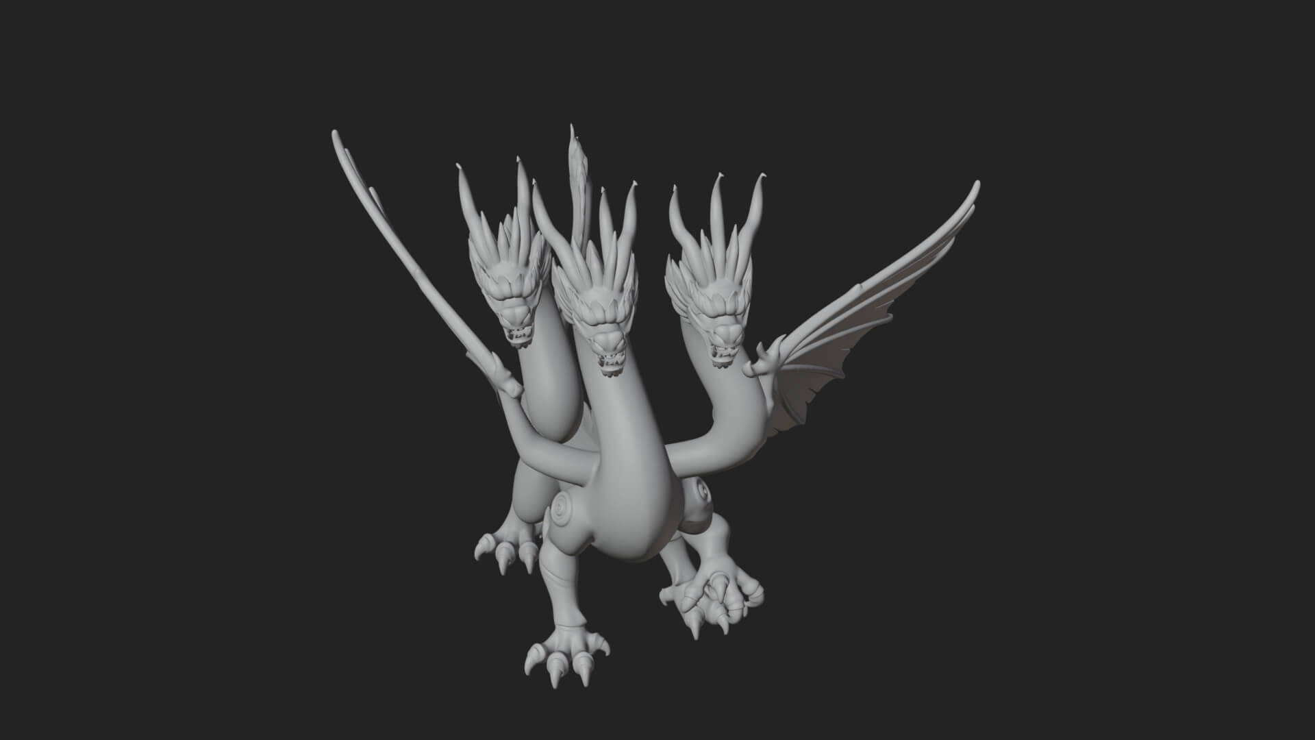 Winged Dragon Statue Design 20 3D Print Model 3D Model