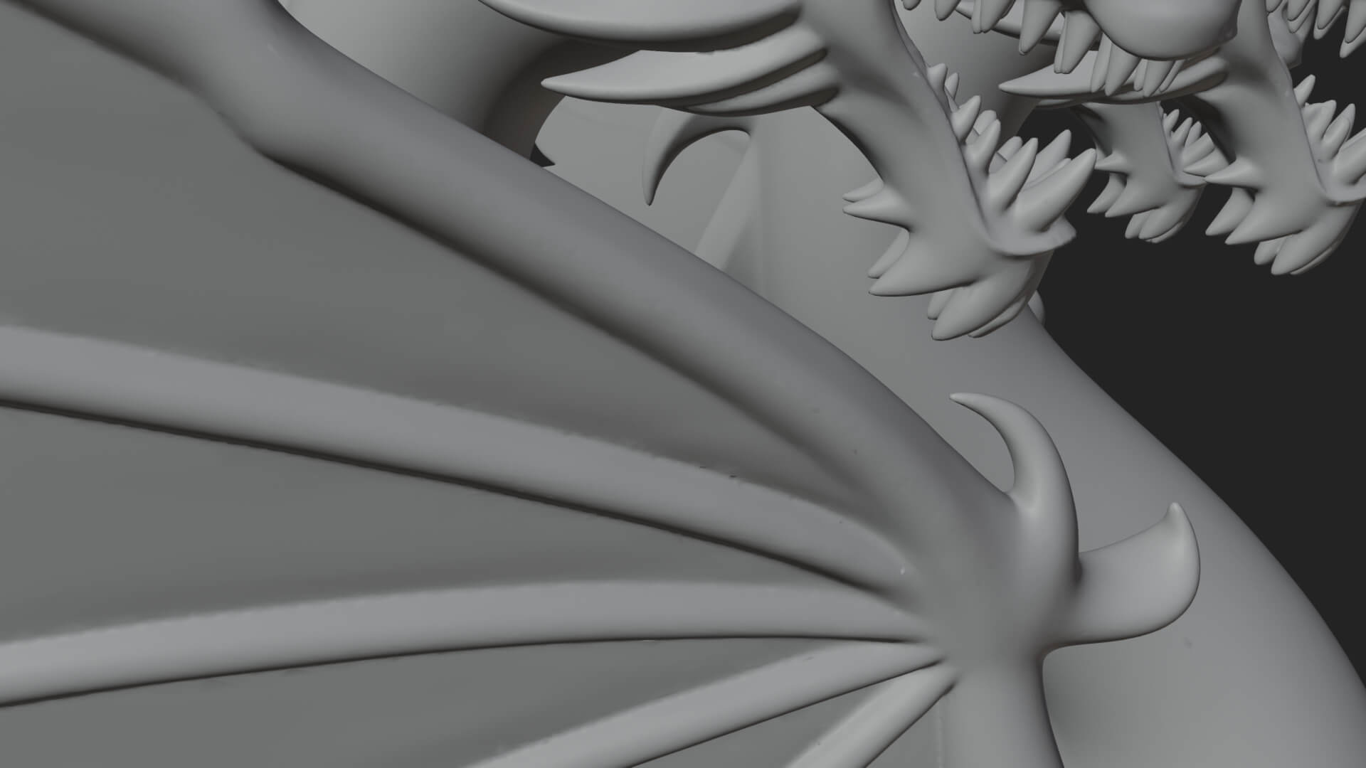 Winged Dragon Statue Design 20 3D Print Model 3D Model