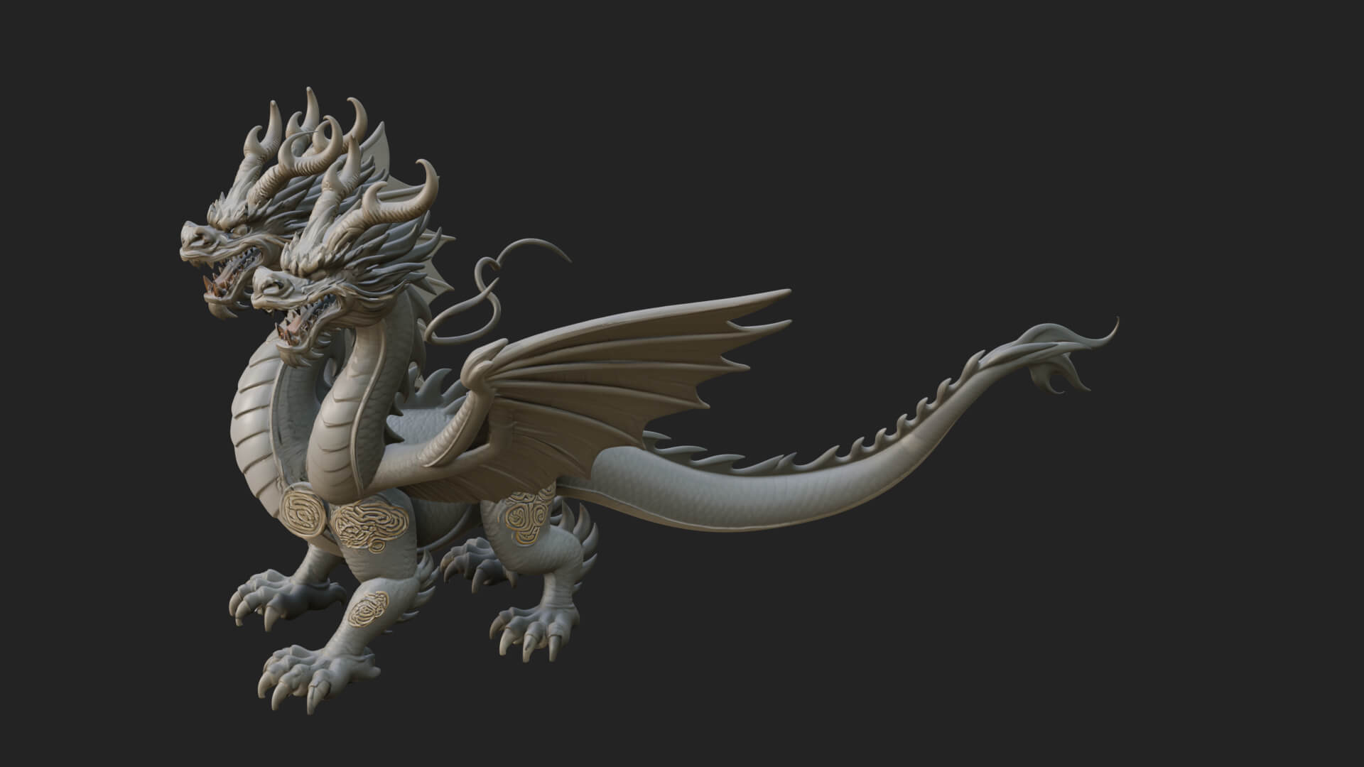 Winged Dragon Statue Design 21 3D Print Model 3D Model