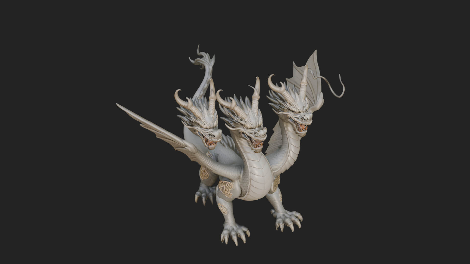 Winged Dragon Statue Design 21 3D Print Model 3D Model