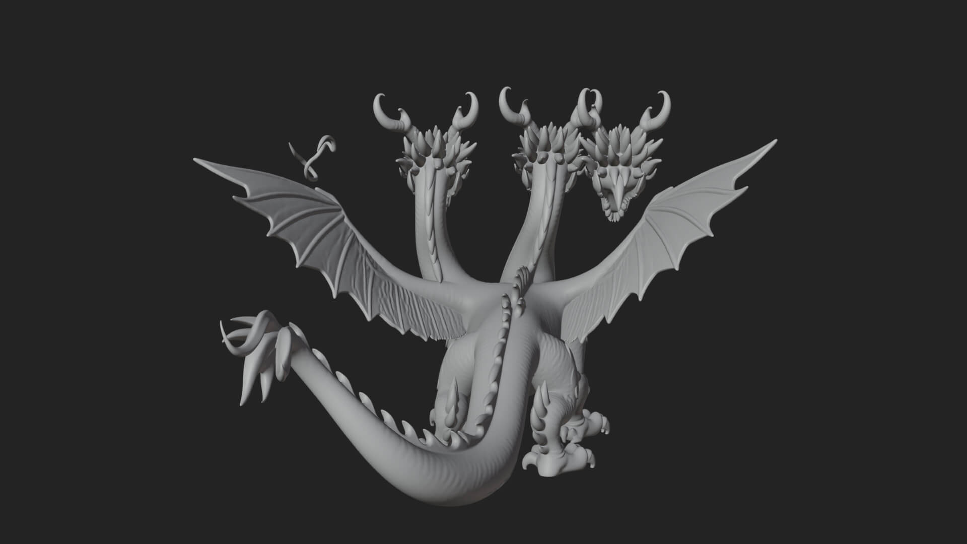 Winged Dragon Statue Design 21 3D Print Model 3D Model