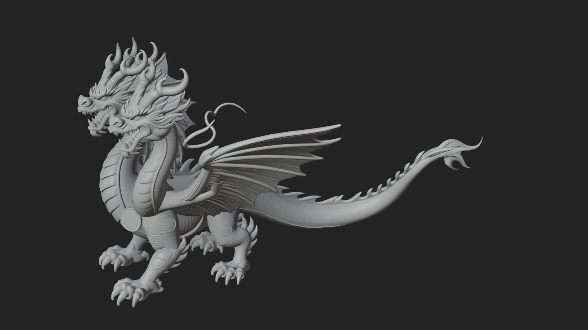 Winged Dragon Statue Design 21 3D Print Model 3D Model