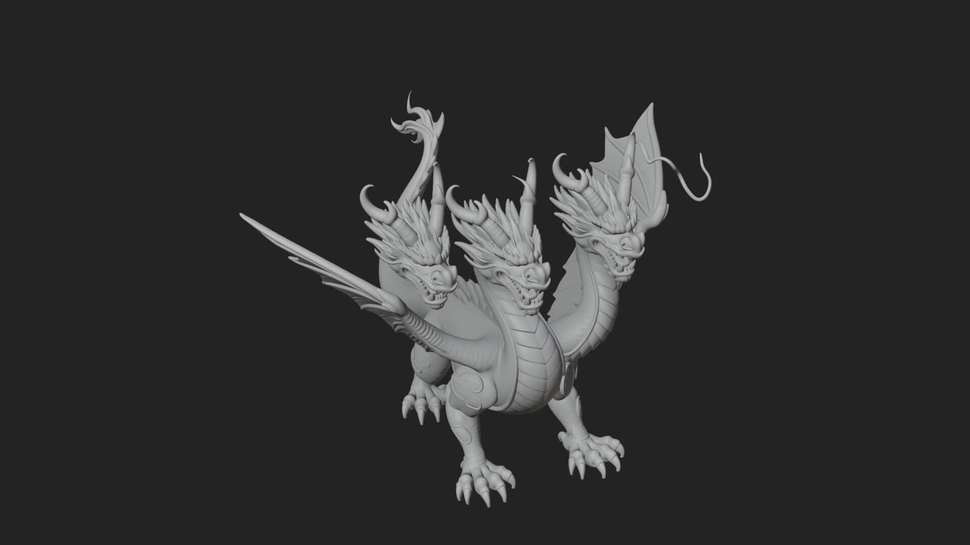 Winged Dragon Statue Design 21 3D Print Model 3D Model