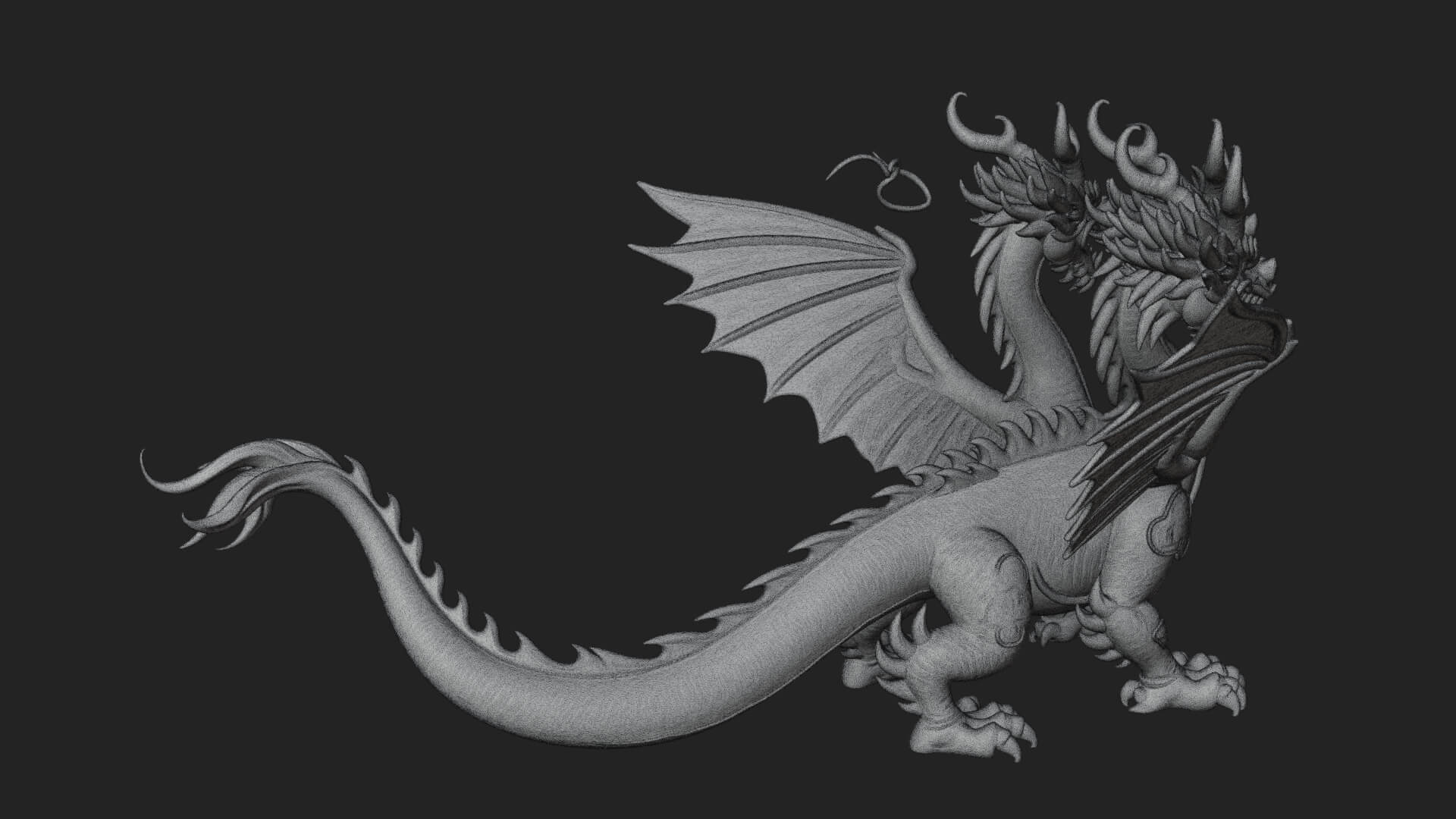 Winged Dragon Statue Design 21 3D Print Model 3D Model